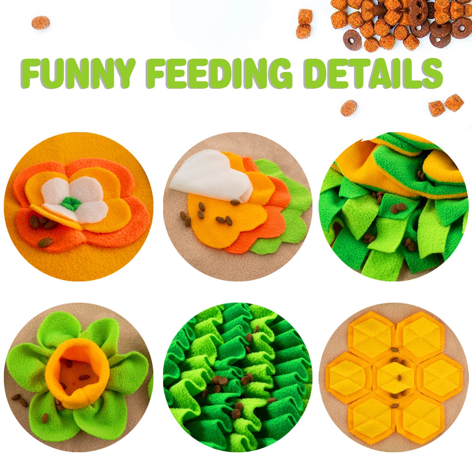 Goxrunx Snuffle Mat For Dogs - 40' X 27' Large Dog Feeding Mat With Nosework & Stress Relief For Natural Foraging (Orange)