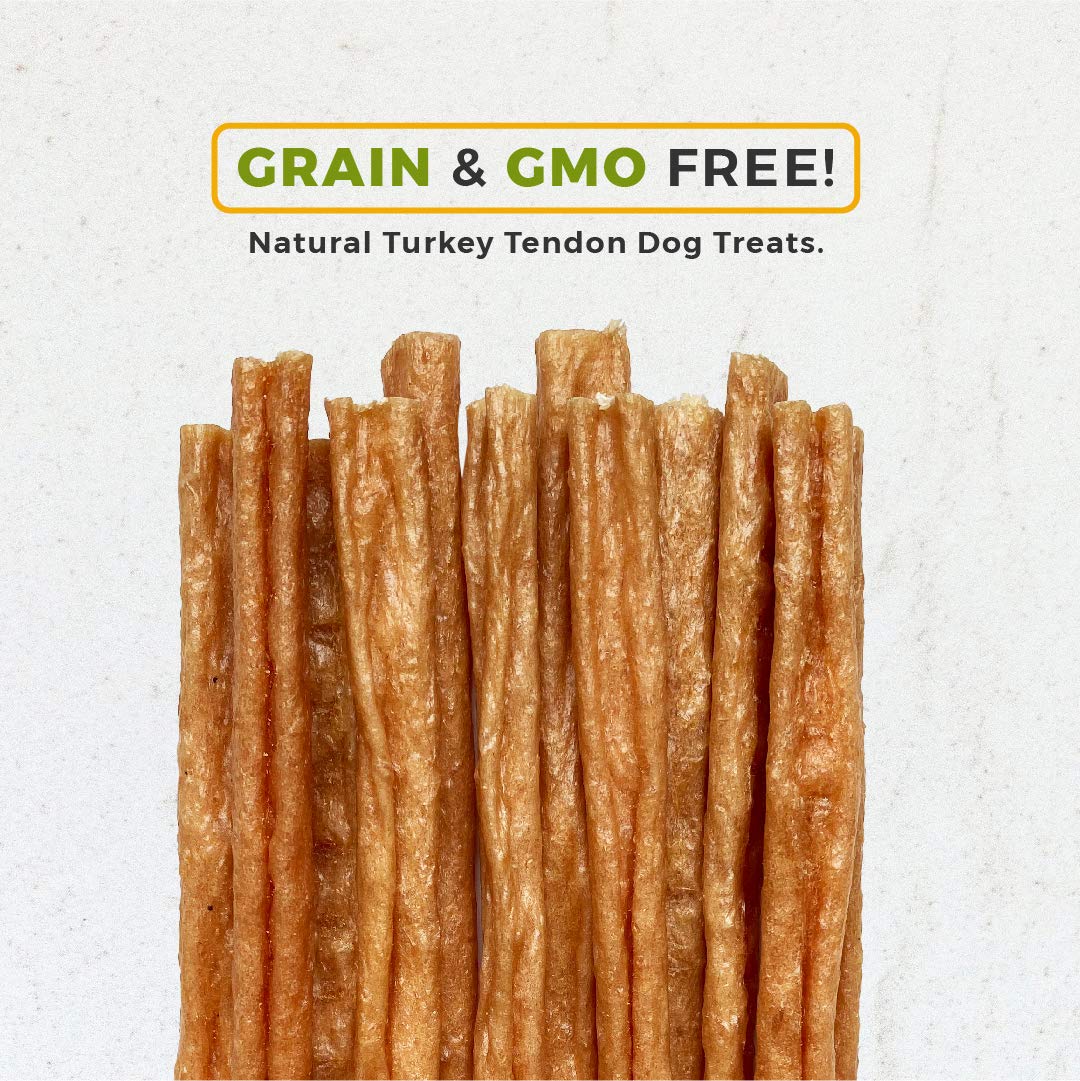 Gobble! 6-Inch Turkey Tendon Sticks for Dogs, Made in USA, 6 oz. (170g) Reseal Value Bags, All-Natural Hypoallergenic Dog Chew T