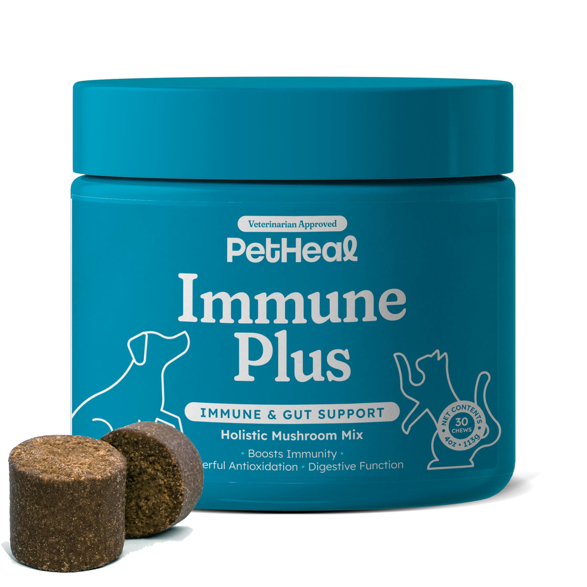 PetHeal Immune Plus Chews for Dogs - Vet-Reviewed - Supports Immunity ...