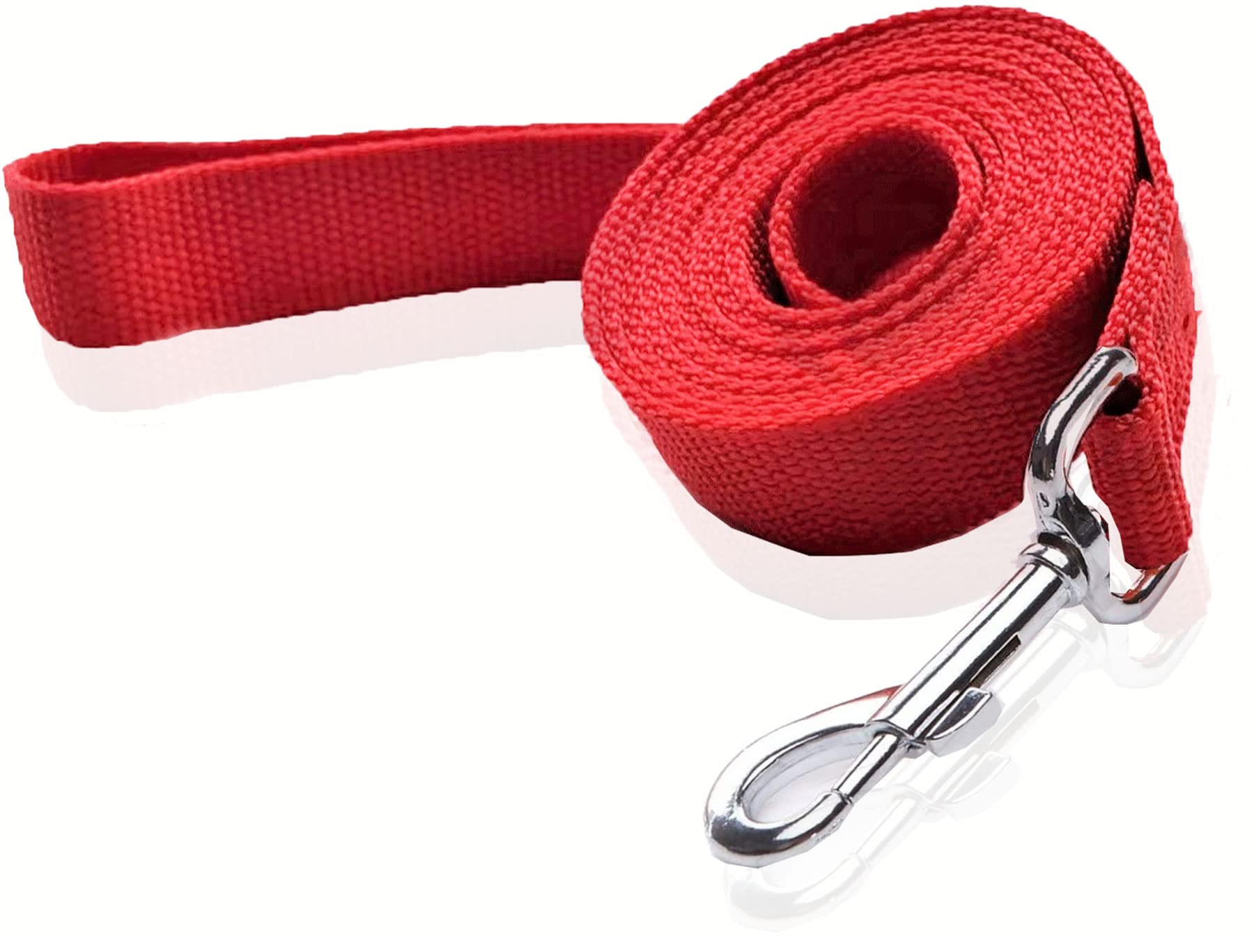 Nylon Dog Leash 4 Ft 5 Feet 6 Foot Long, Walking Training Dog Leashes For Medium Large Dogs, 1 Inch Wide (1'' X 5 Ft, Red)
