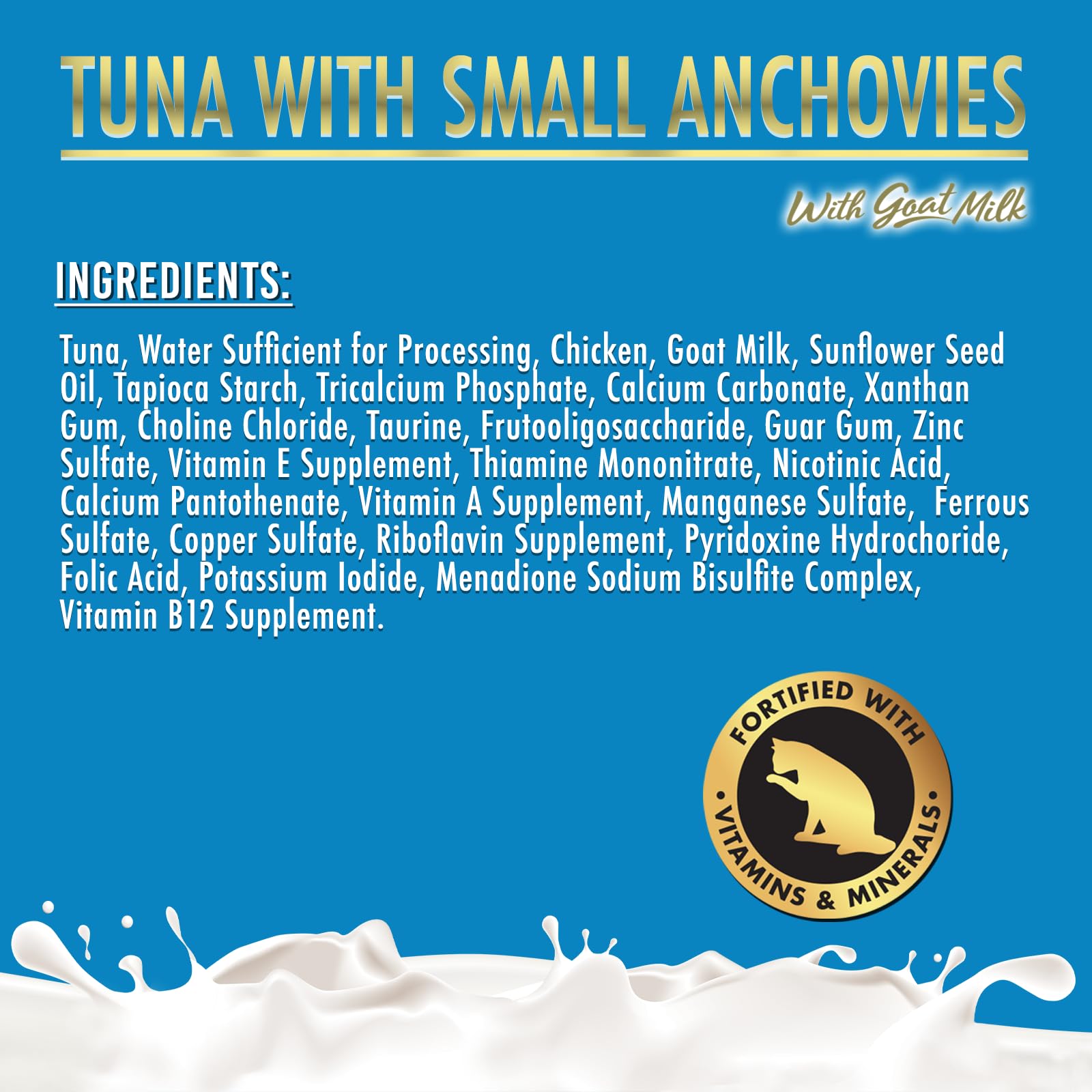 Fussie Cat Super Premium Canned Wet Cat Food in Goat Milk Gravy, 2.47 oz Cans, Case of 24 (Tuna & Small Anchovies)