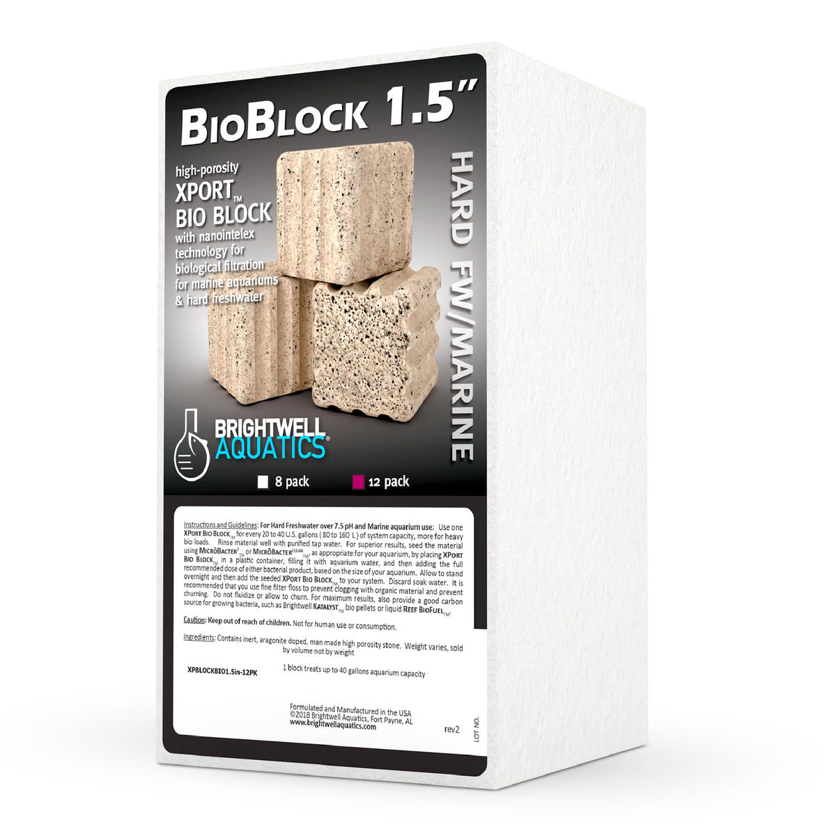 Brightwell Aquatics - Xport-BIO Block Aquarium Filter - Biological ...