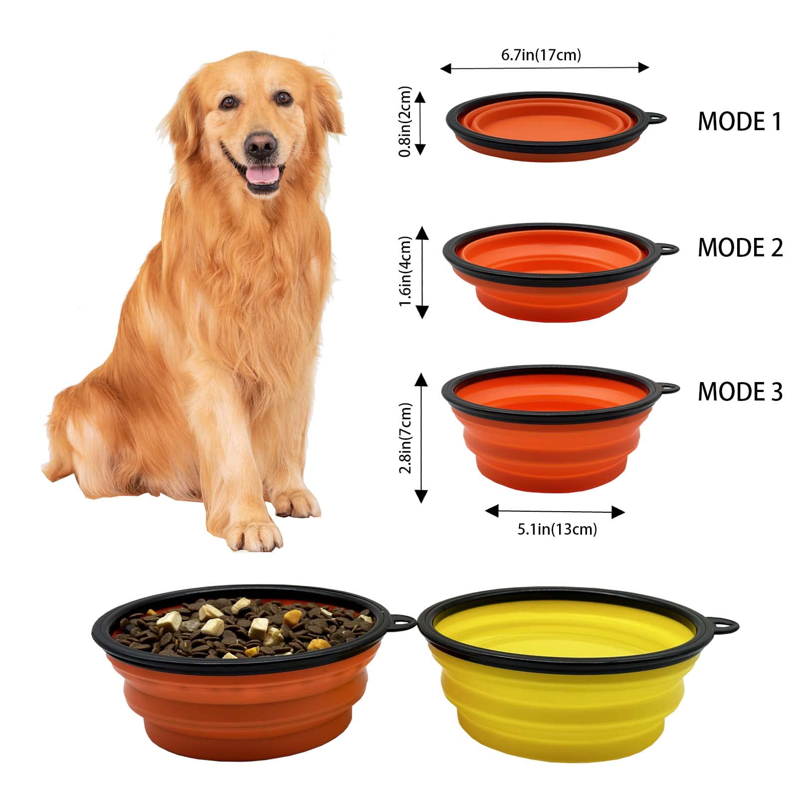 Large Collapsible Dog Bowl 35Oz,2 Pack Portable And Foldable Pet Travel Bowls With 2 Carabiners For Dogs Cats And Small Animals