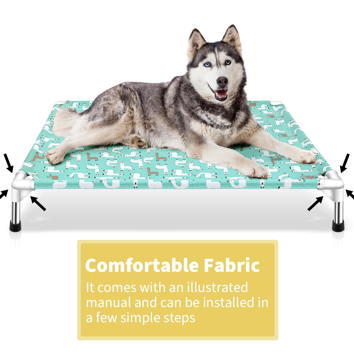 Elevated Dog Bed Pet Cot For Large Dogs, Indoor And Outdoor Use For Large Pets