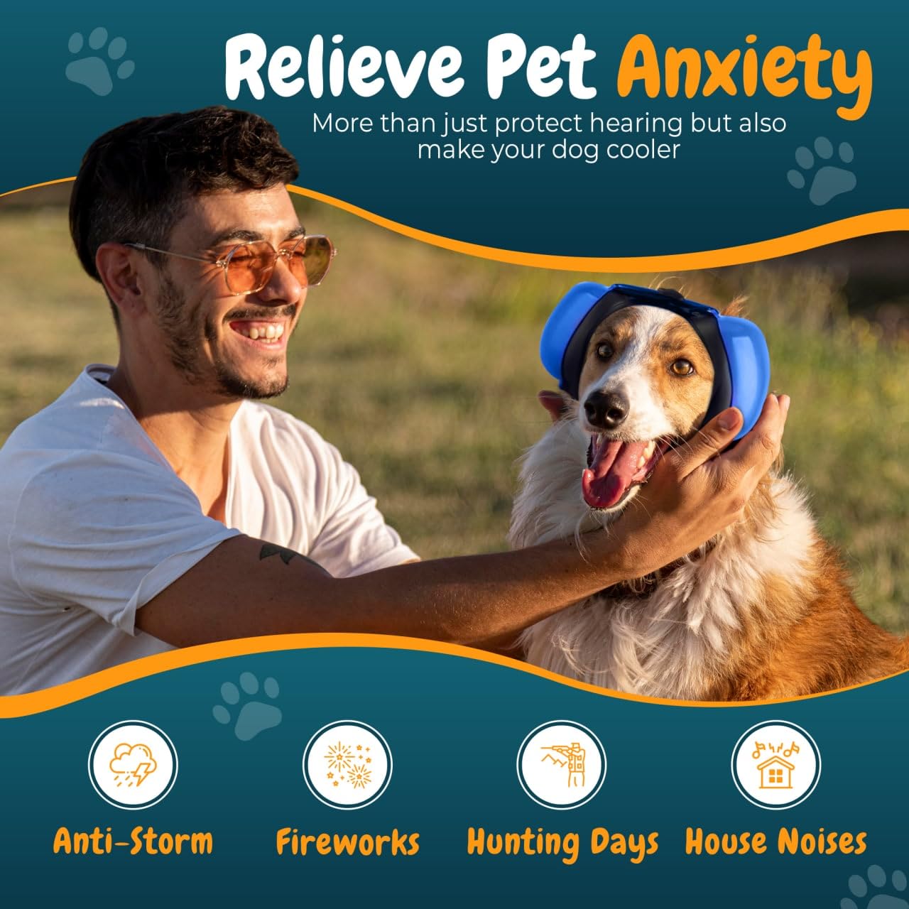 CHOMIN Dog Ear Muffs for Noise Protection, 29dB NRR Dog Earmuffs, Noise Cancelling Headphones for Dogs, Ear Plugs for Hearing Pr