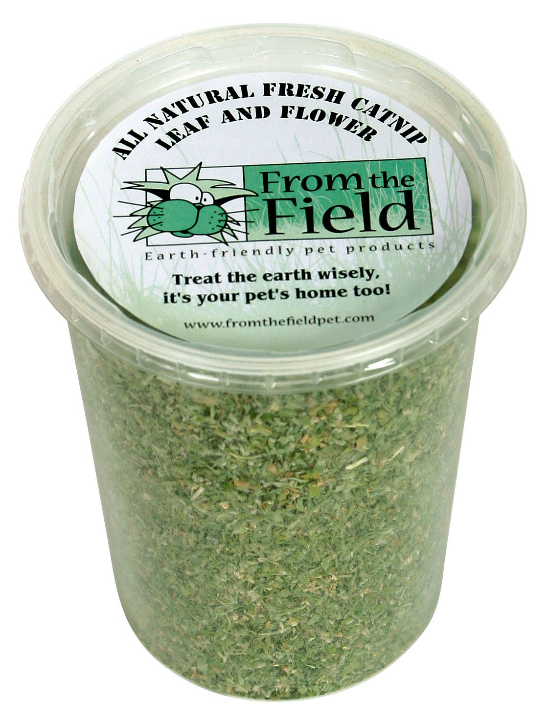 From The Field | Organic Catnip Leaf & Flower Blend For Cats & Kittens | Fresh Usa-Grown, Highly Aromatic, Non-Toxic, Eco-Friendly | 3.5 Oz Resealable Tub For Long-Lasting Potency & Active Playtime