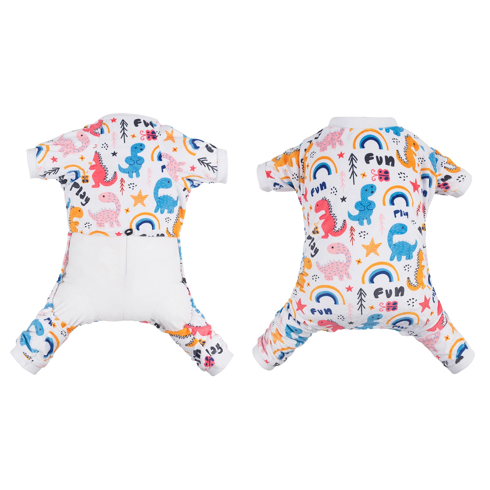 Cutebone Small Dogs Outfit Soft Puppy Onesies Pjs Dog Pajamas Pet Coat Cat Apparel Comfy Doggie Jumpsuit Bodysuit For All Season