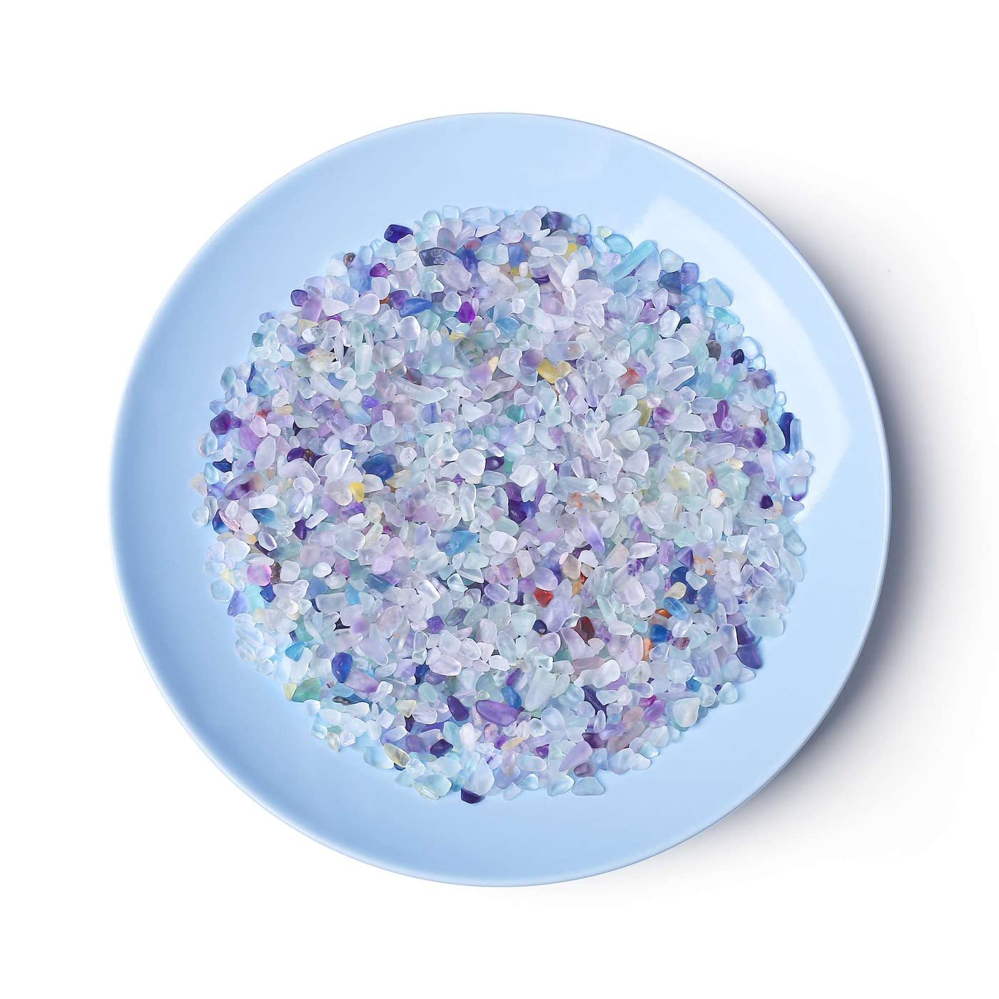 LAIDANLA Decorative Tumbled Gravel Fluorite Crystals Chip Polished Bulk Natural Gem Aquarium Gravel Rocks Pebbles Fish Tank Grav