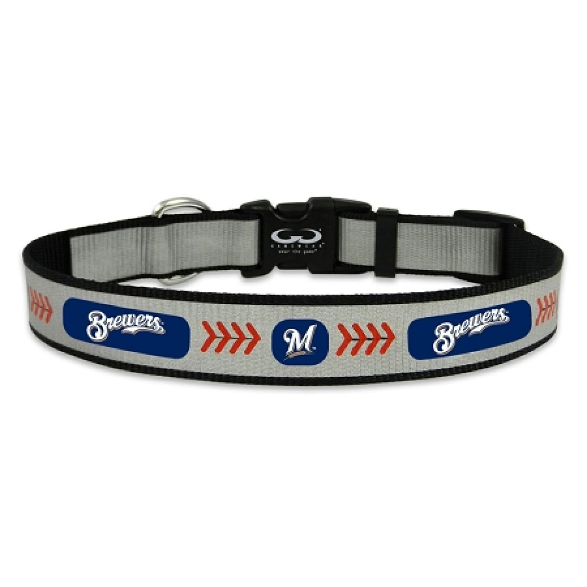 Mlb Milwaukee Brewers Baseball Pet Collar, Large, Reflective