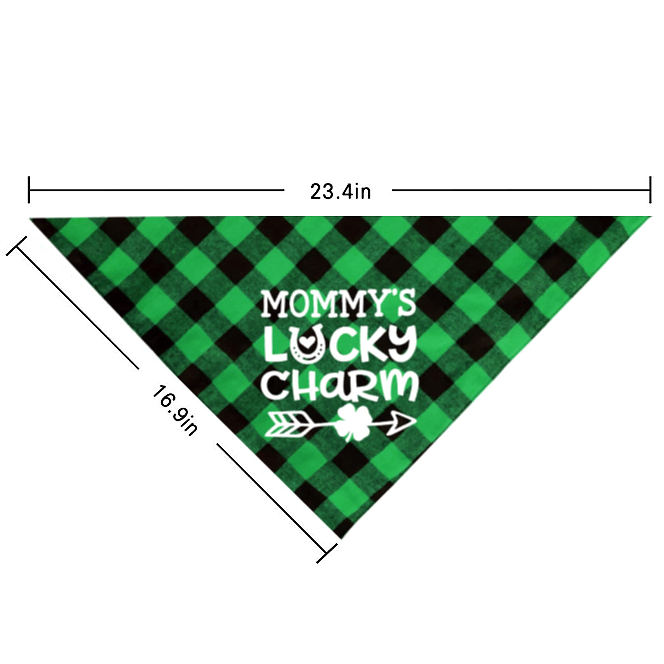 St. Patrick'S Day Dog Bandana, Holiday Buffalo Plaid Bandana Scarfs For Small Medium Large Dogs Cats Pet Puppies (The Lucky One,