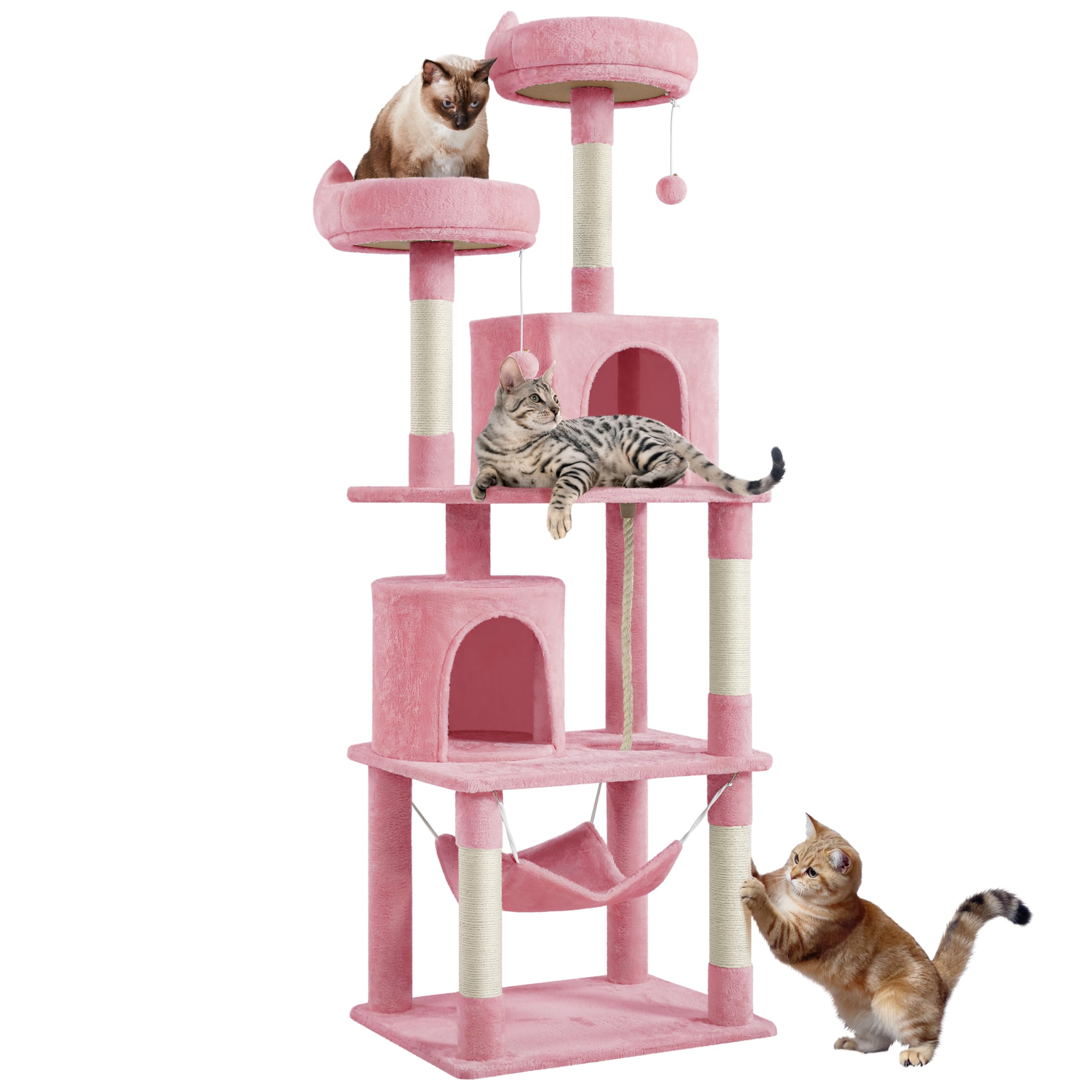 Yaheetech Cat Tree, 70.5In Cat Tower For Indoor Cats, Multi Level Cat Condo Activity Center Play House With Hammock, 2 Plush Per