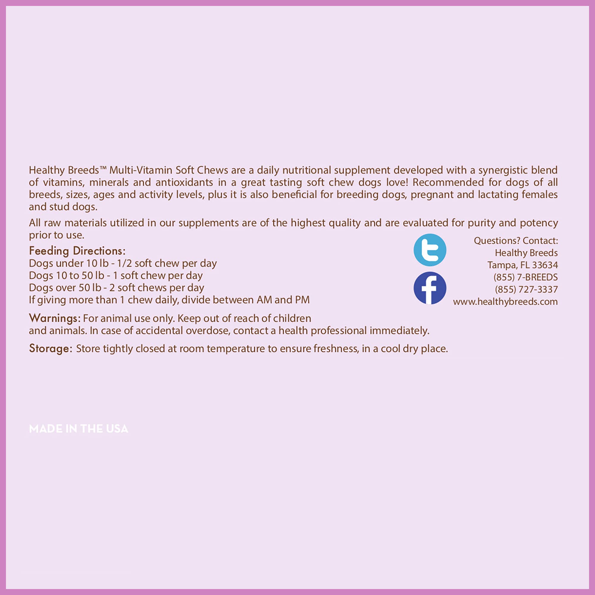 Healthy Breeds Bluetick Coonhound Multi-Vitamin Soft Chews 60 Count