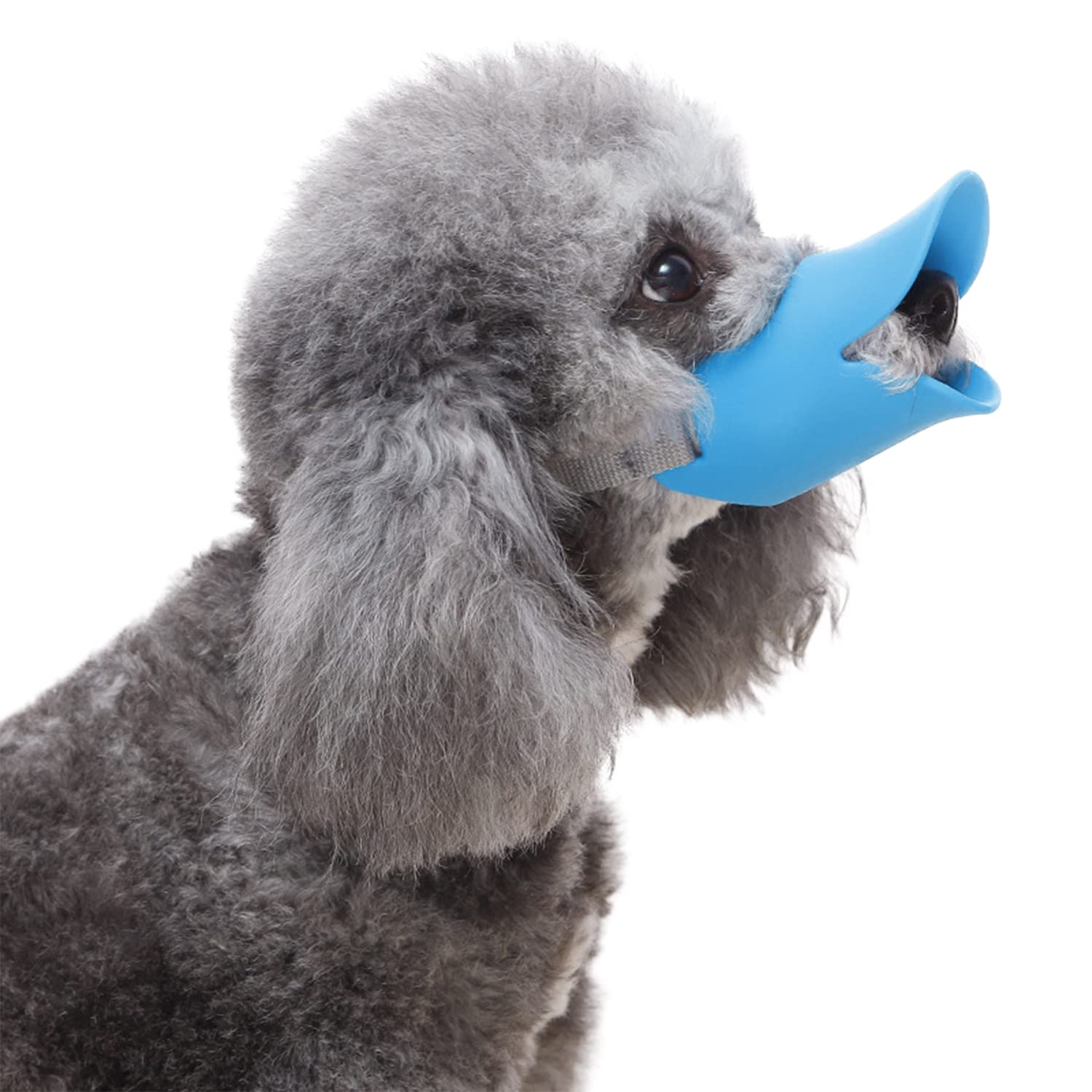 Nacoco Anti Bite Duck Mouth Shape Dog Mouth Covers Anti-Called Muzzle Masks Pet Mouth Set Bite-Proof (Blue, M)