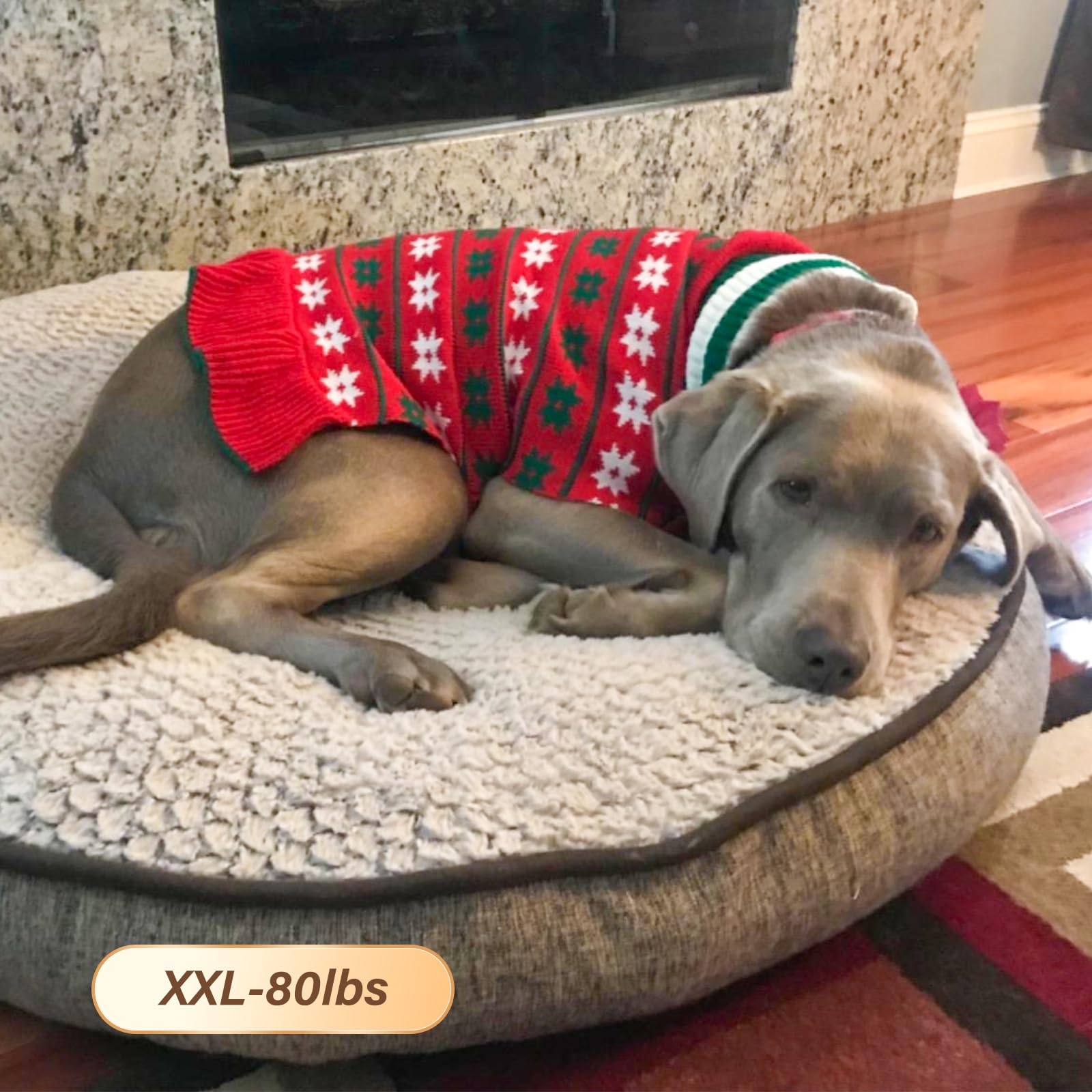 Kyeese Christmas Dog Sweater Dress Turtleneck Dogs Pullover Knit For Medium Dogs With Leash Hole Fall Winter Warm Dog Sweater Cute