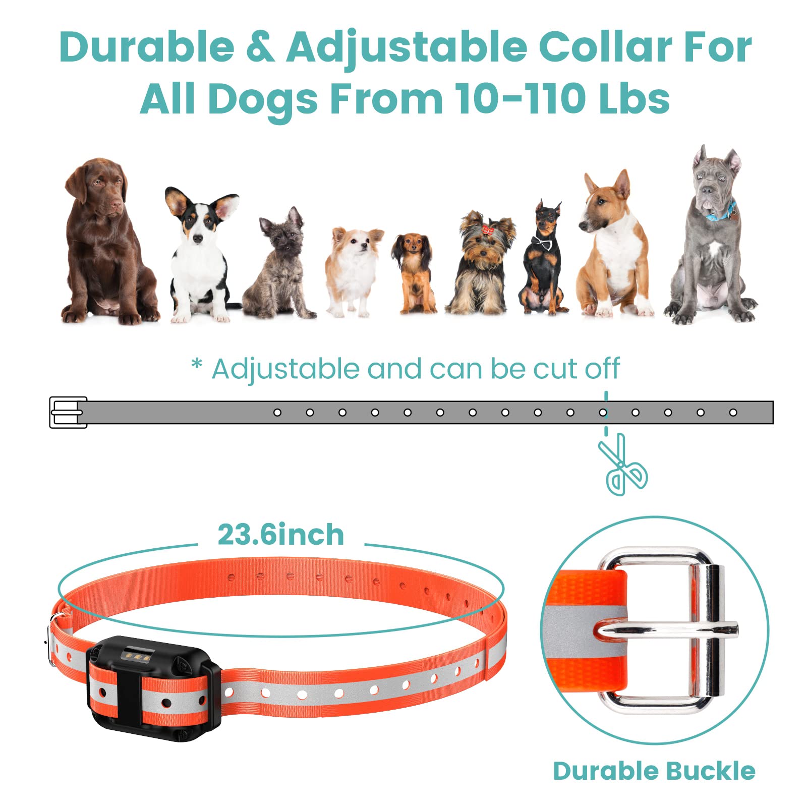 F-Color Dog Training Collar With Remote 2600Ft Shock Collar For Small Medium Large Dogs Breed Waterproof Dog Shock Collar For 3 Dogs With Anti-Lost Light Beep Vibration Shock