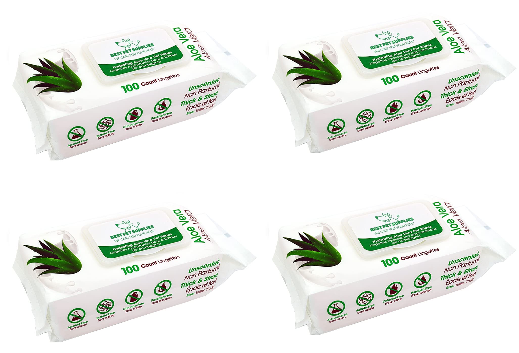 Best Pet Supplies Pet Wipes for Dogs - Dog Wipes Cleaning Deodorizing, for Coats, Ears, Paws - Hydrating, Aloe Vera, 400 Count.