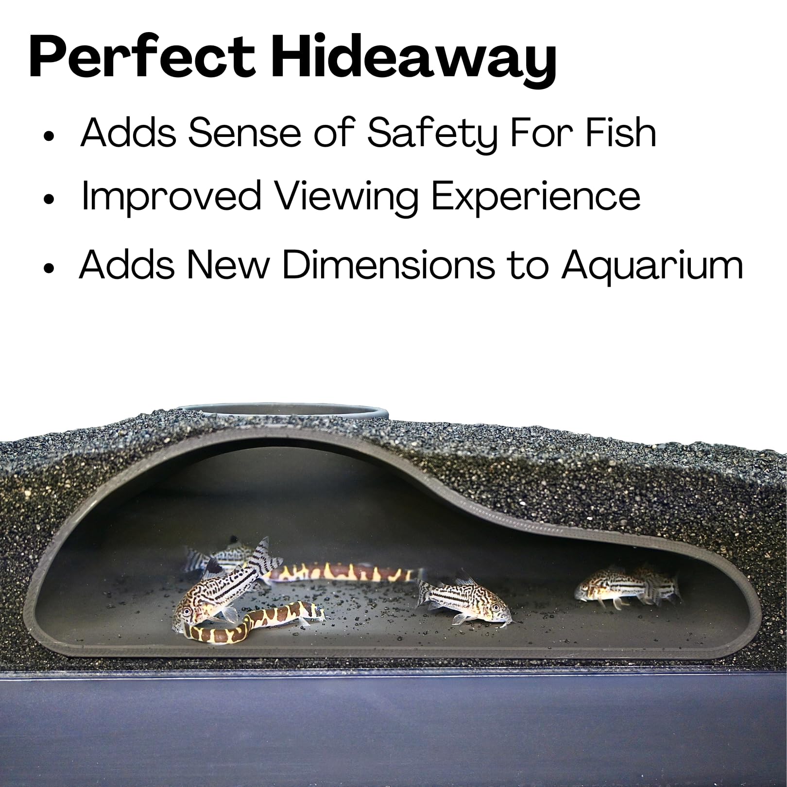 Aquarium Underground Tunnel Cave Natural Curve | Viewing Fish & Shrimp Under Gravel Tunnel | Fish Tank Decor Decoration Hideout