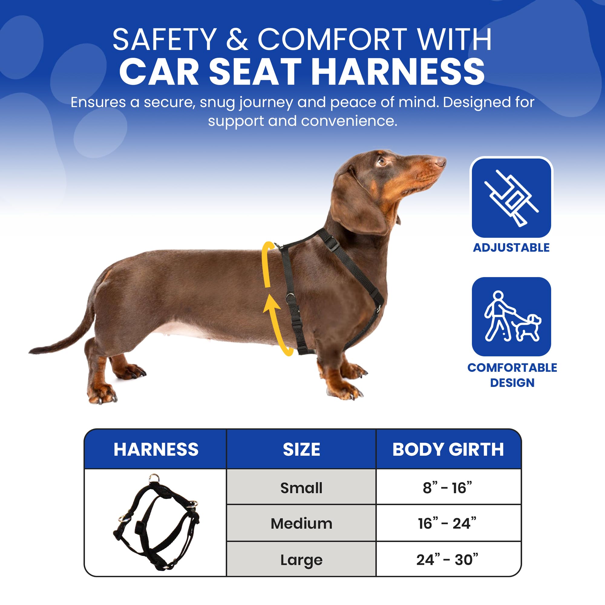 Fidorido Dog Car Seat - Pet Booster Seat For Small To Large Dogs With Comfortable Cushions, Sherpa Cover, And Safety Straps, Easy To Install, Ideal For Travel, Red, Black Paw Prints - Small Harness