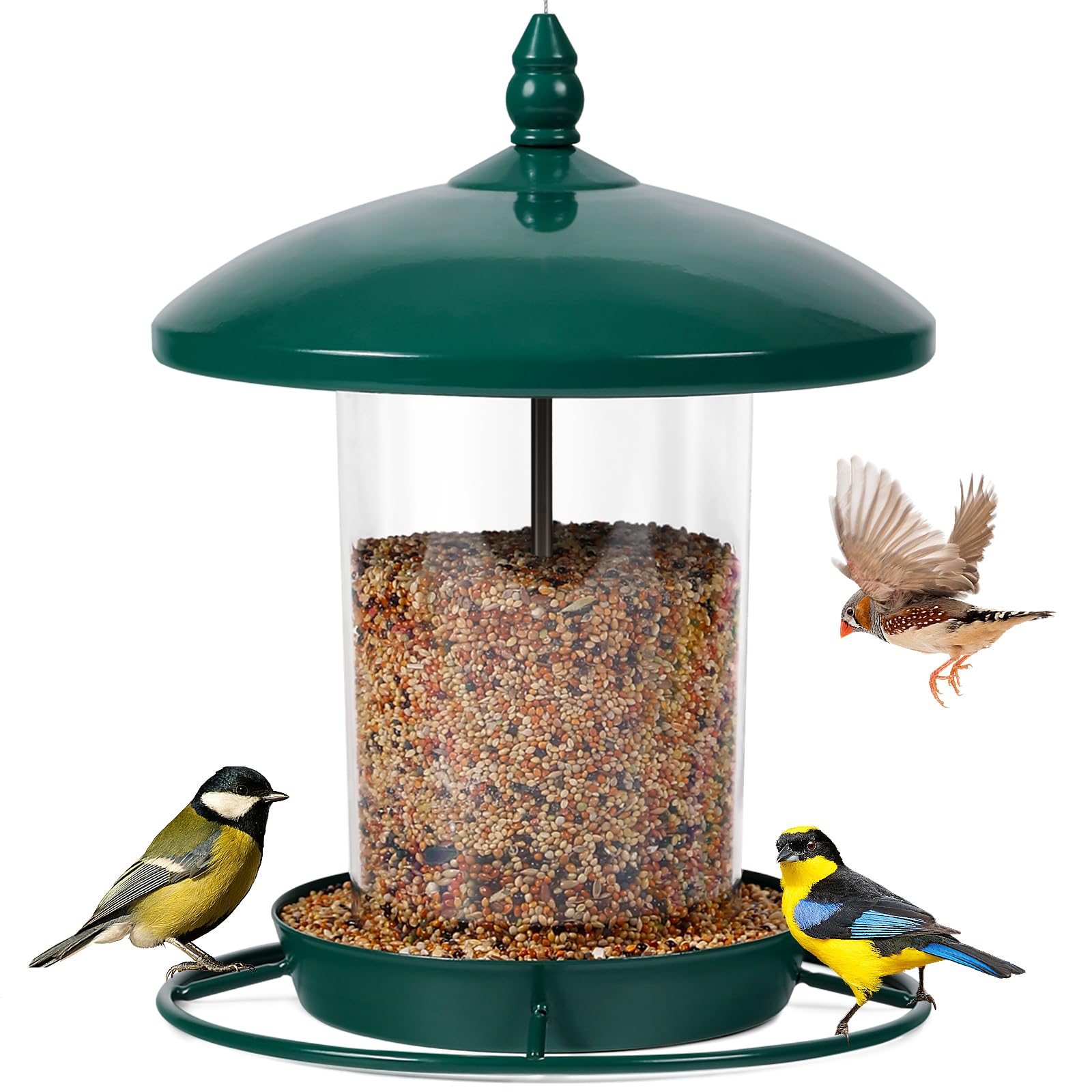 YOUVIP Bird Feeders for Outside,Metal Bird Feeder Holds 2.5LB Seeds,Bird Feeder for Outdoors Hanging,Weather Resistant Feeder fo