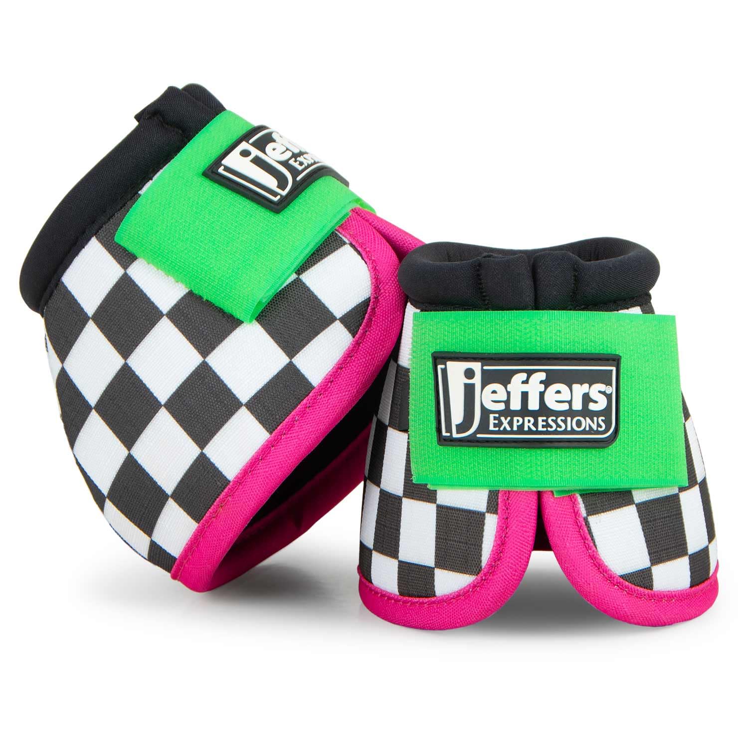 Jeffers Expression No Turn Bell Boots for Horses - Skater Cowgirl, Medium | Shock Absorbing Hoof Protection | Secure Double Hook