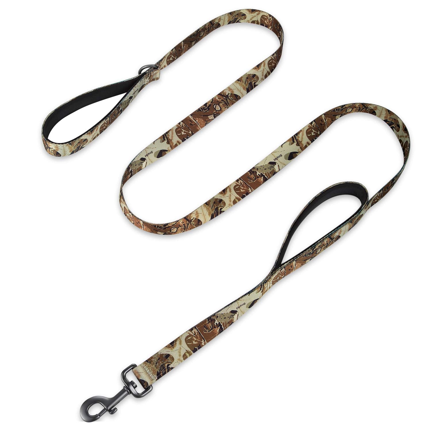 Hyhug Pets 6Ft Dog Leash,Soft Lined Double Handles, For Medium Large Giant Breeds Dogs Daily Use Walking And Professional Training. (Large, Forest Camo)