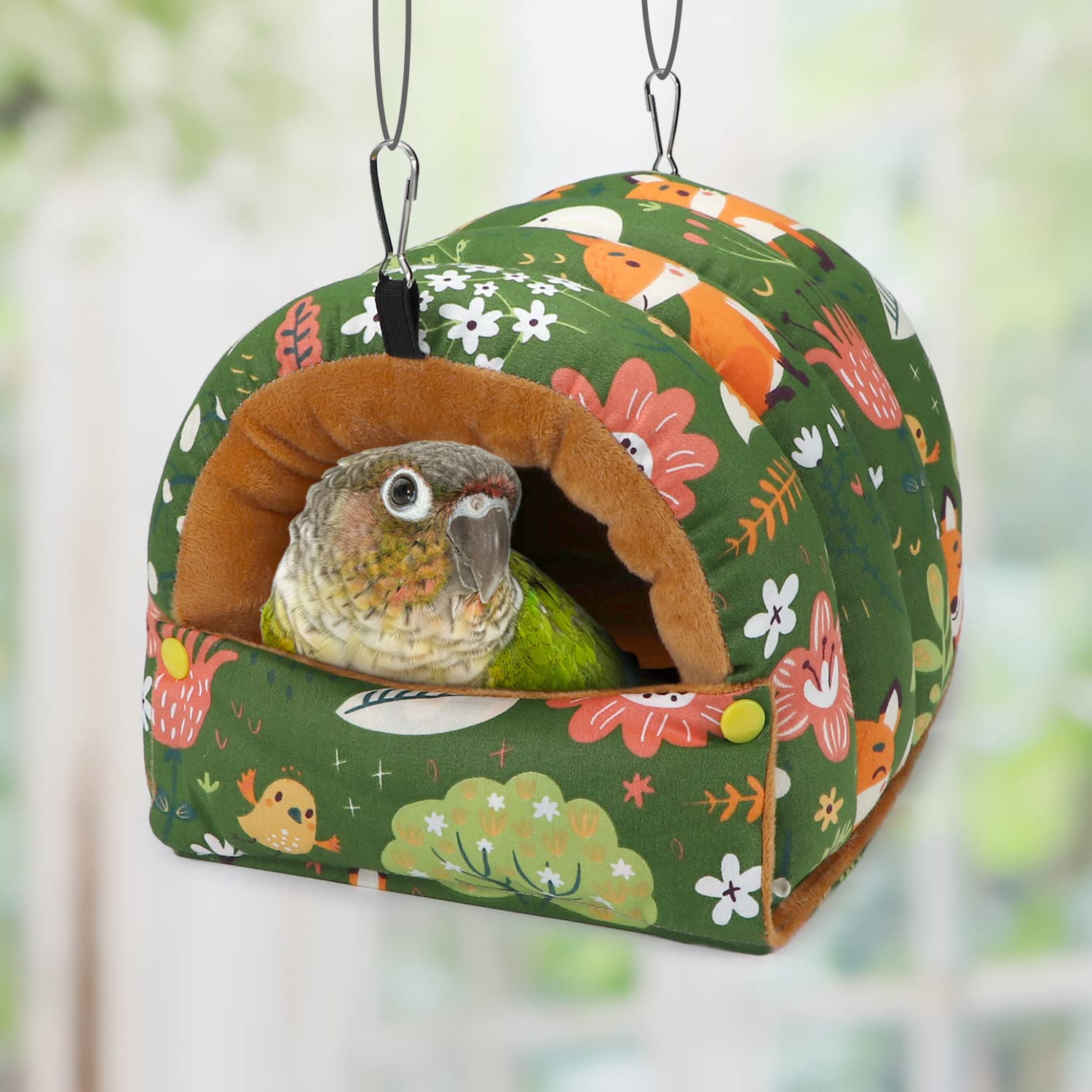 Wontee Bird Nest House Winter Warm Snuggle Hut Bird Bed Hanging Hammock for Parrots Budgies Parakeets Caique Senegal Cockatiels