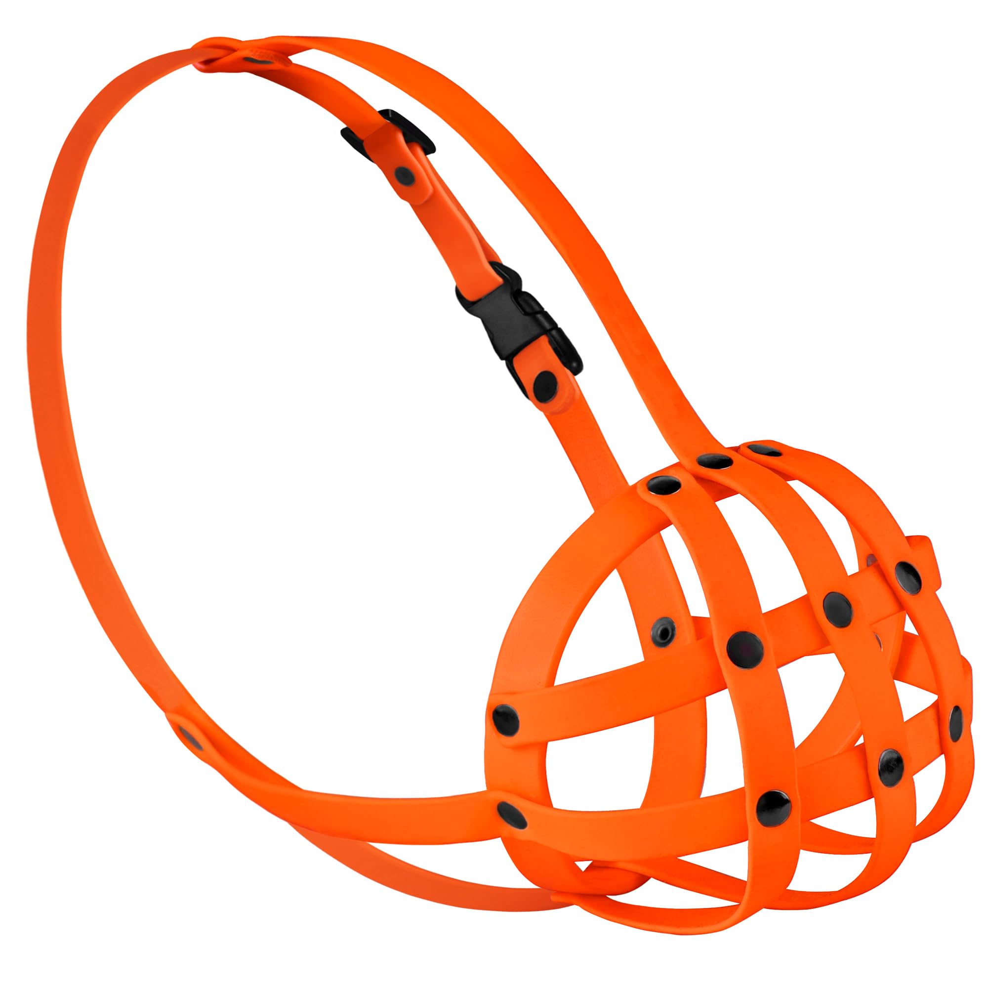 Bronzedog French Bulldog Muzzle Short Snout Dog Mask Prevent Biting For Small Dogs (Orange)