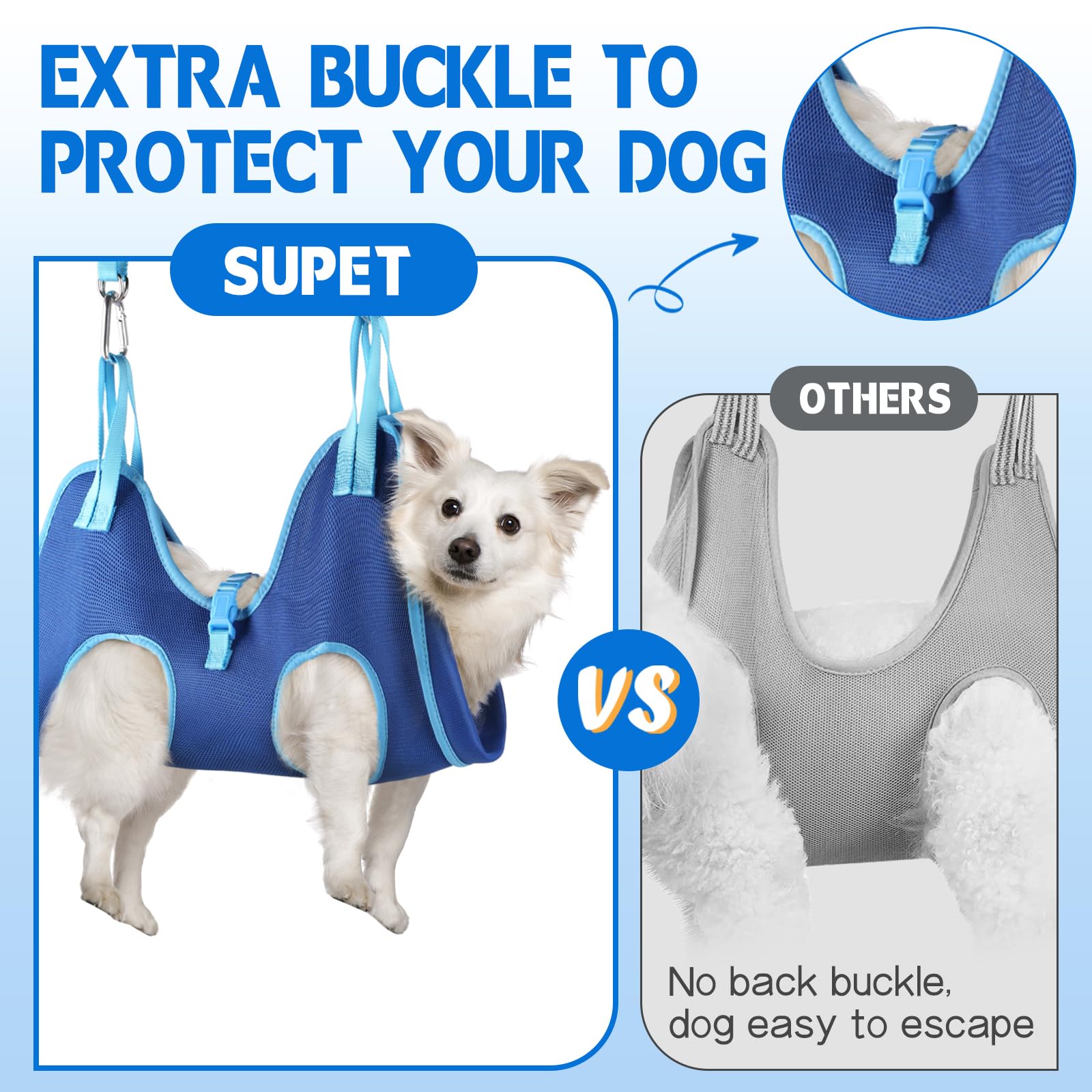 Supet Dog Grooming Hammock, Helpful Hammock For Nail Trim, Restraint Sling For Nail Clipping, Cat Grooming Hammock For Dog Pet T