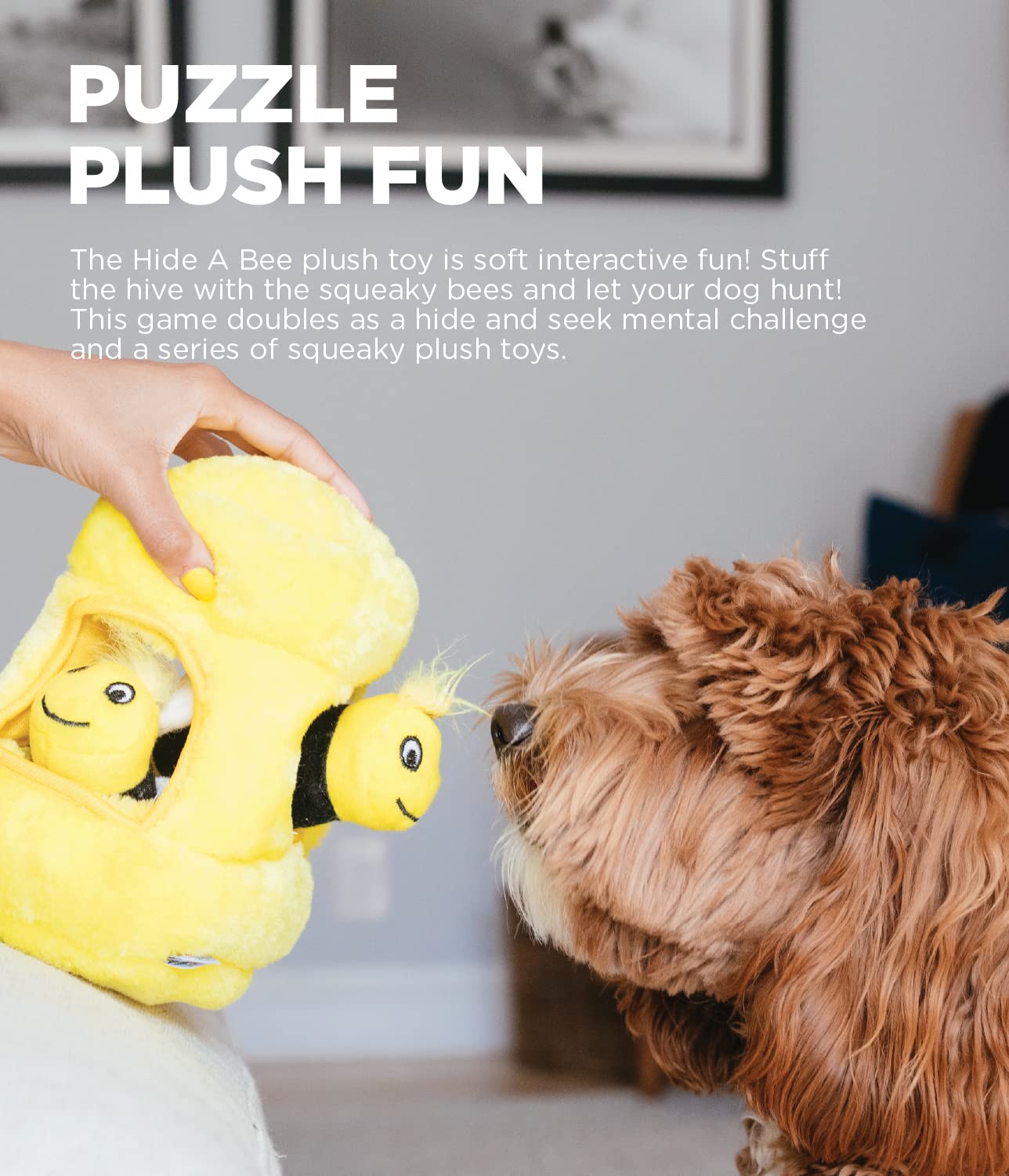 Outward Hound Hide A Bee Plush Dog Toy Puzzle