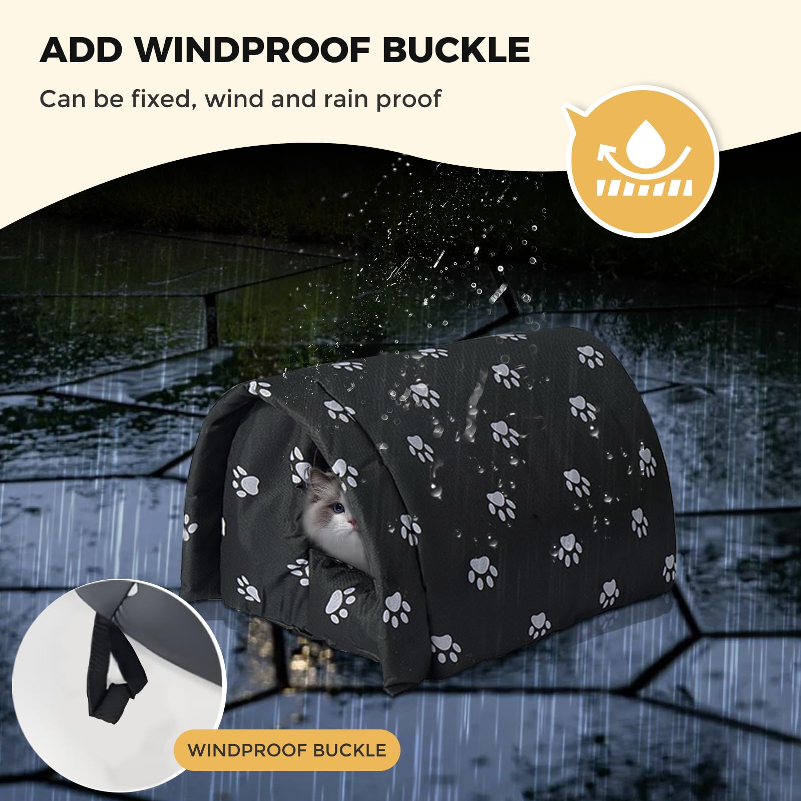 Cat House For Outdoor Cats In Winter, Feral Cat Shelter, Cat House Thickened Weatherproof Foldable, Stray Cats Shelter Rainproof