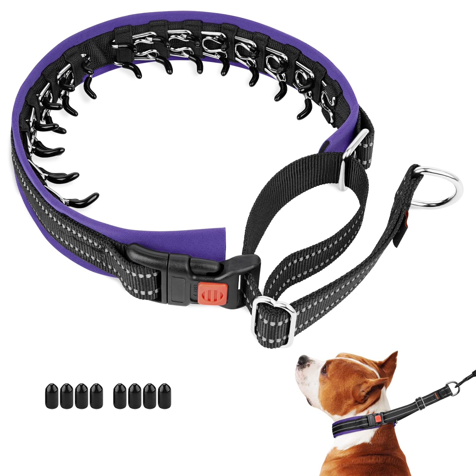 Mayerzon Martingale No Pull Collar For Medium Large Dogs, Patented Anti Pull Dog Collar With Buckle For Walking Training, With N