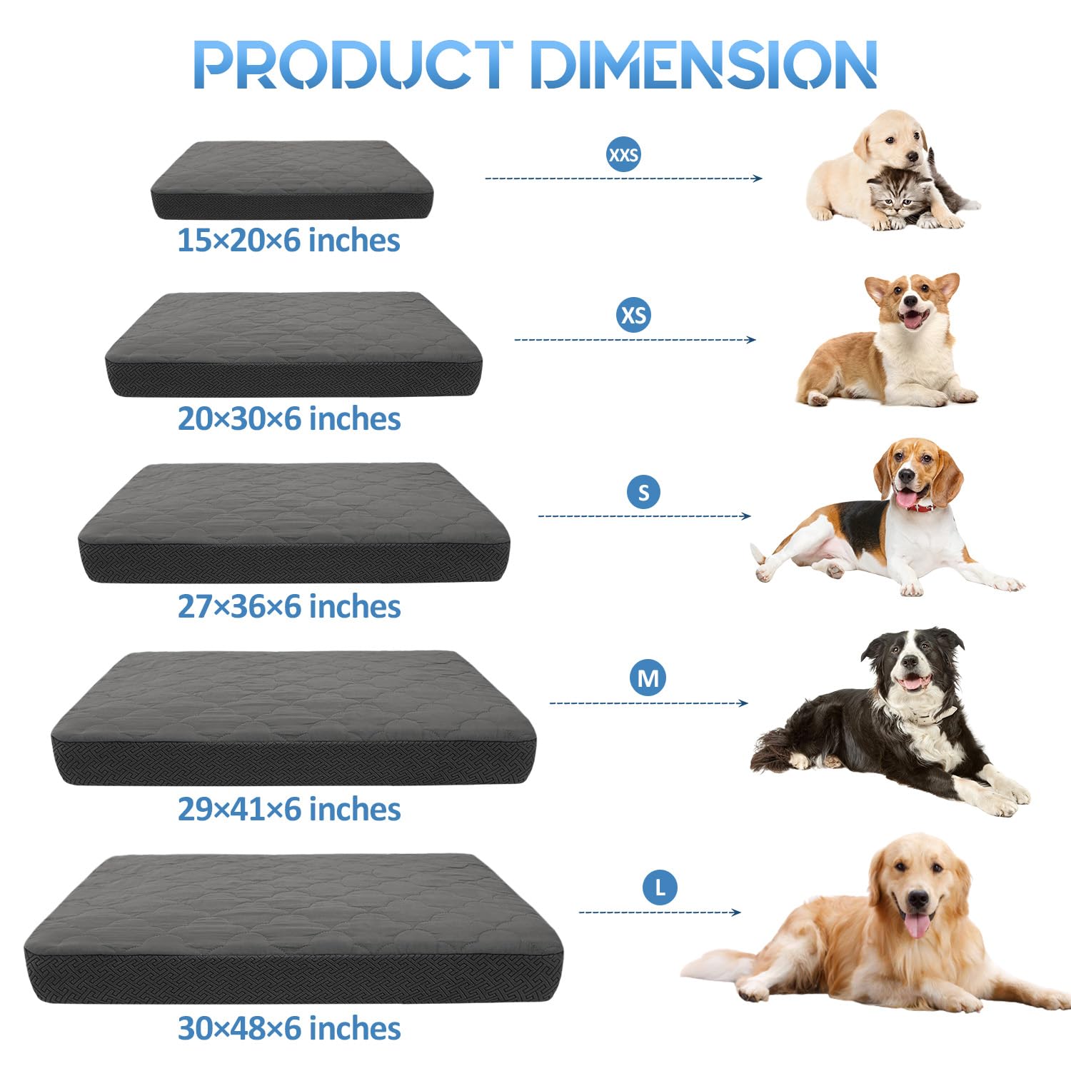 Chhkon Dog Bed Covers Replacement Washable Waterproof Pet Puppy Bed Cover For Dog(Dark Grey,20X15X6 Inch)