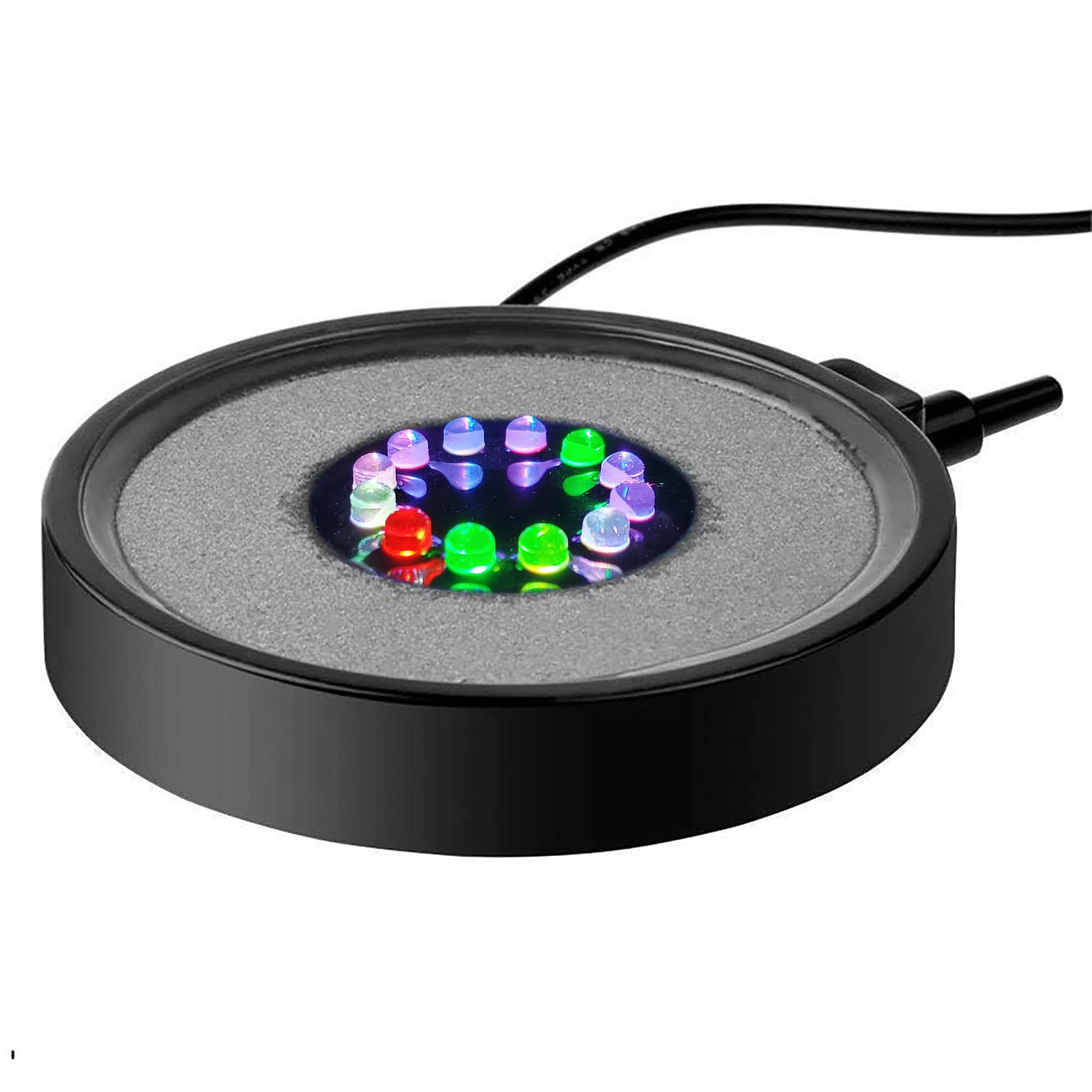 Nicrew Multi-Colored Aquarium Led Bubbler Stone Disk, Fish Tank Bubbler With Auto Color Changing Leds