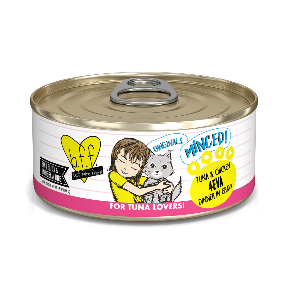 Best Feline Friend (B.F.F.) Grain-Free Cat Food By Weruva, Tuna & Chicken 4-Eva, 5.5-Ounce Can (Pack Of 24)