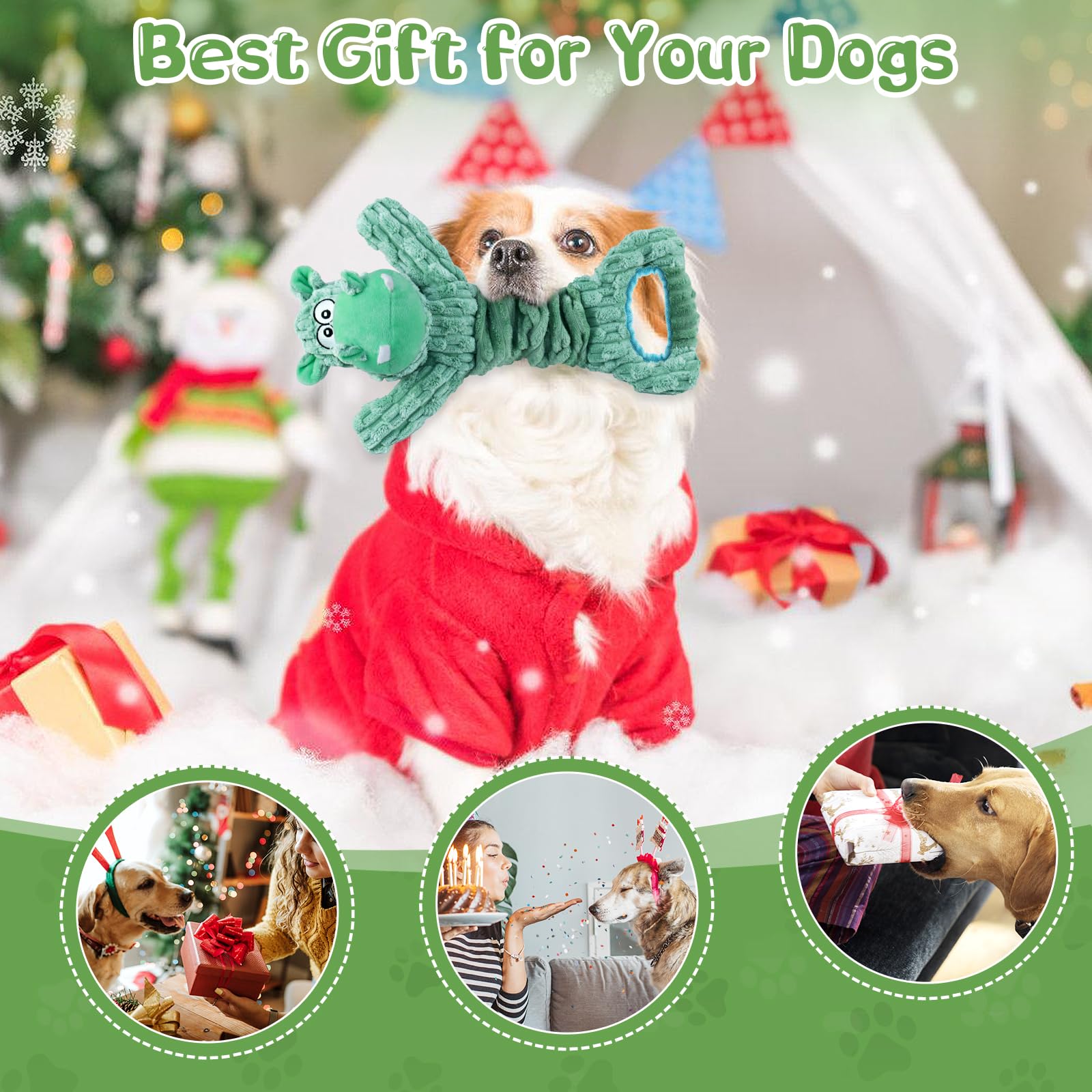 Fuufome Dog Toy For Aggressive Chewers:Large Plush Dog Toys With Squeaker To Keep Them Busy