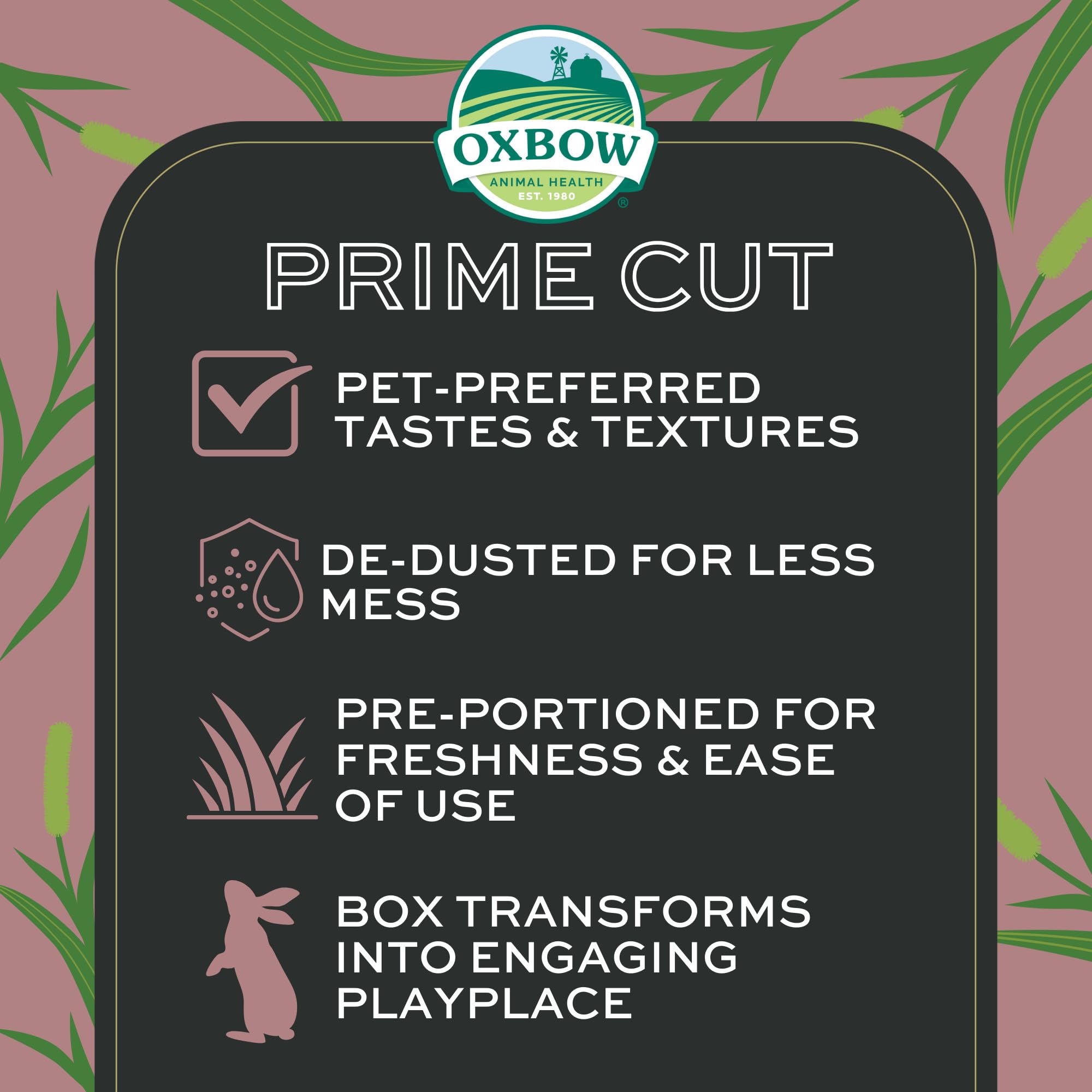 Oxbow Prime Cut Soft & Lush Timothy Hay, Premium Rabbit & Guinea Pig Hay, High Fiber Small Pet Food for Rabbits, Bunnies, Guinea