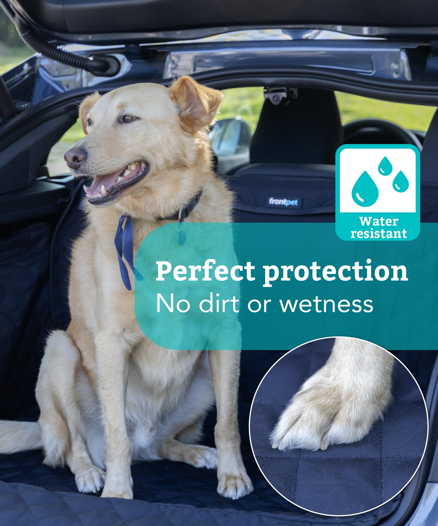 Frontpet Cargo Cover For Dogs, Water Resistant Pet Cargo Liner Dog Seat Cover Mat For Suvs Sedans Vans With Bumper Flap Protecto