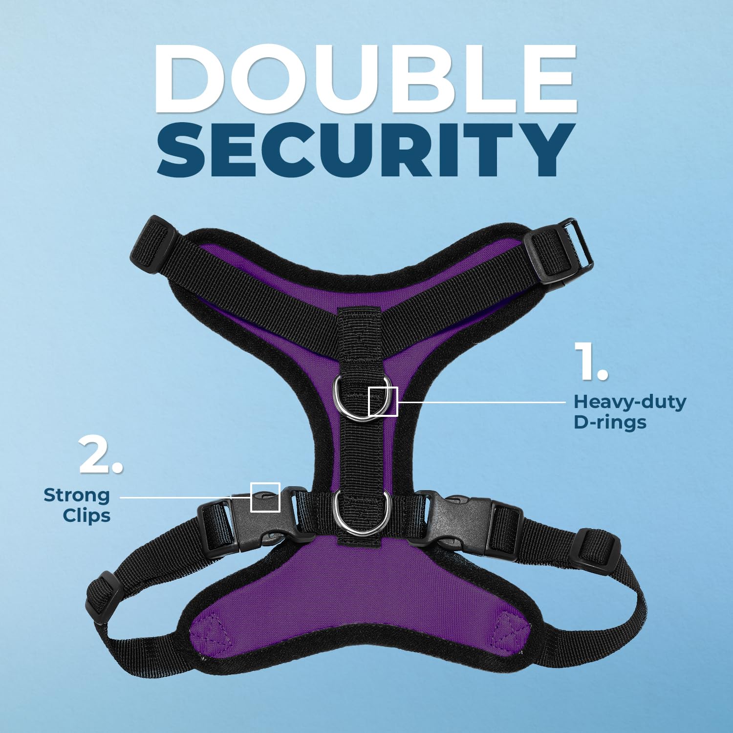 Voyager Step-in Pet Harness - All Weather Mesh, Adjustable Step in Harness for Cats and Dogs by Best Pet Supplies - Purple/Black