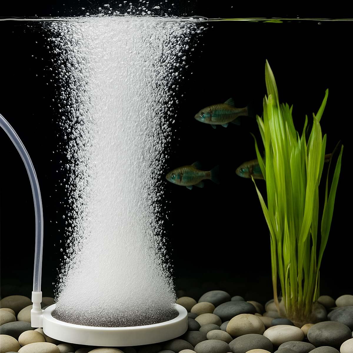 BLOTFISH Fish Tank Bubbler, 3.2 Inch Aquarium Air Stone Kit, Nano Quiet Oxygen Diffuser for 20-70 Gallon Tanks, High Dissolved O