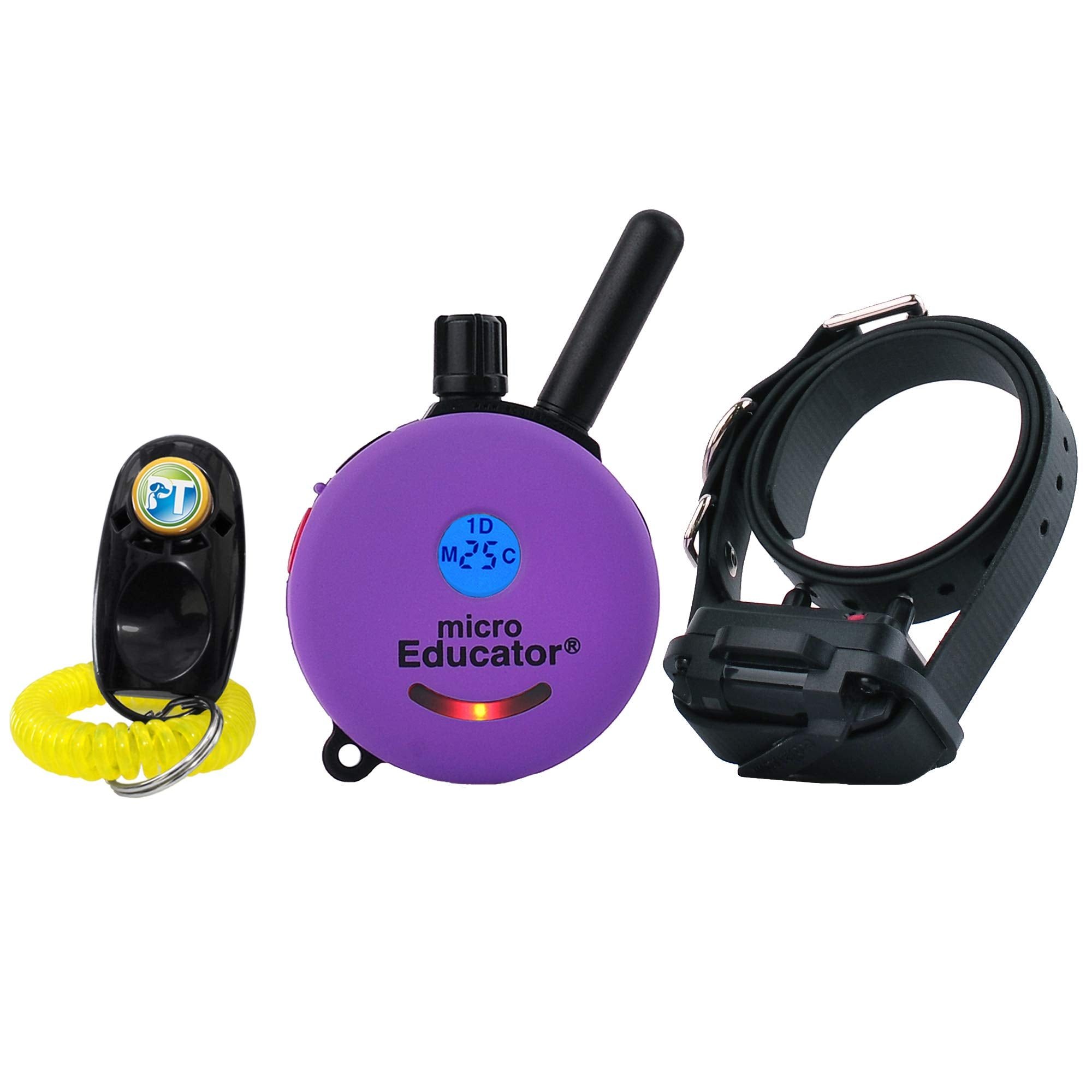 Educator Micro Educator ME-300 Ecollar Dog Training Collar - Remote Static, Vibration & Tone for Small, Medium & Large Dogs - Purple