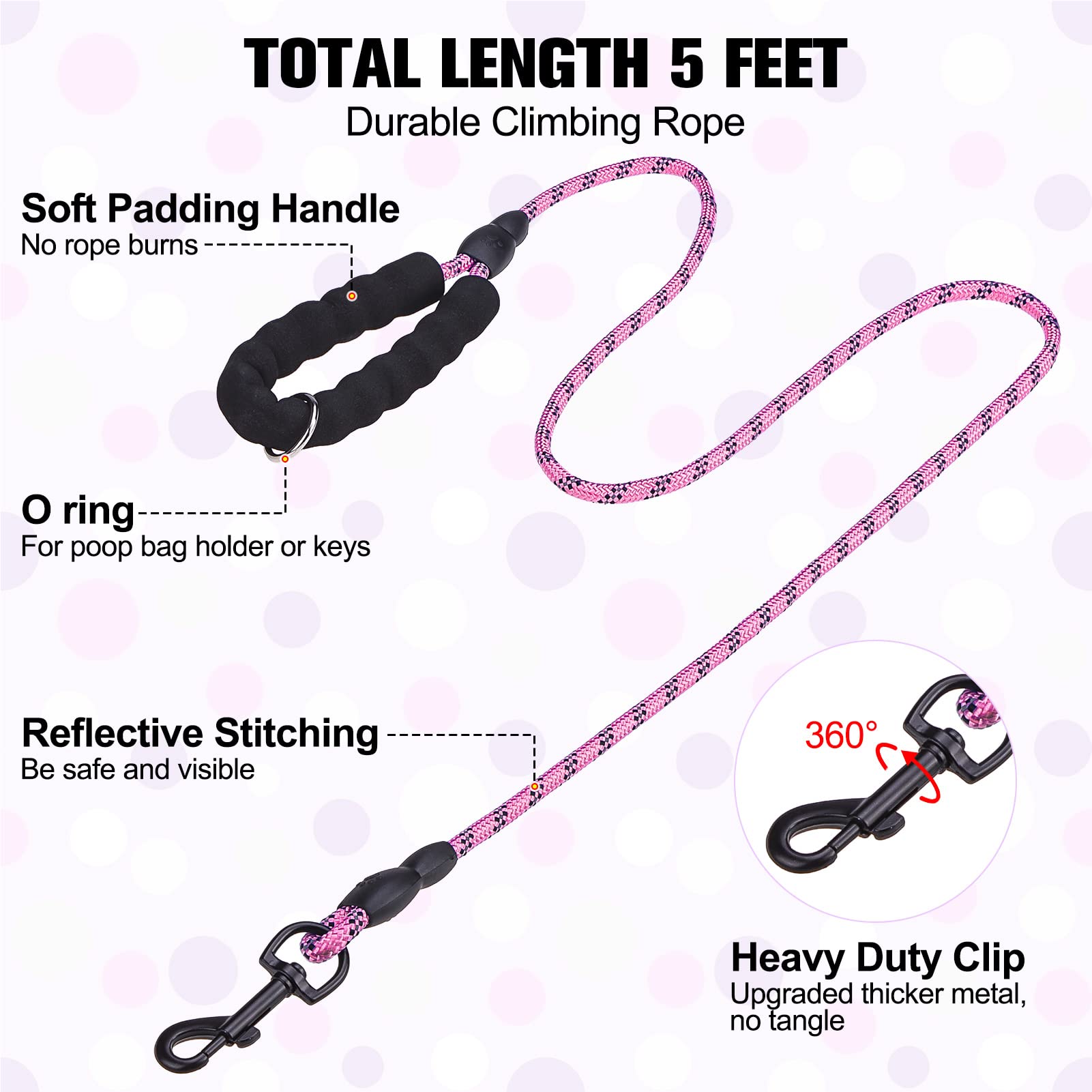 Beautyzoo Step In Dog Harness And Leash Set, Polka Dot Pattern Reflective Dog Harness No Pull No Choke Puppy Harness For Xxs Xs S Dogs Cats, Soft Padded Mesh Vest Harnesses For Girl And Boy Pets