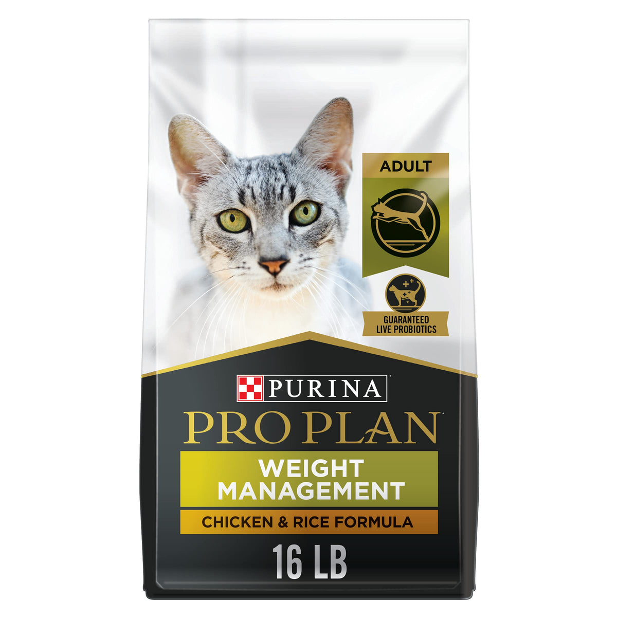 Purina Pro Plan Weight Control Dry Cat Food, Chicken And Rice Formula - 16 Lb. Bag