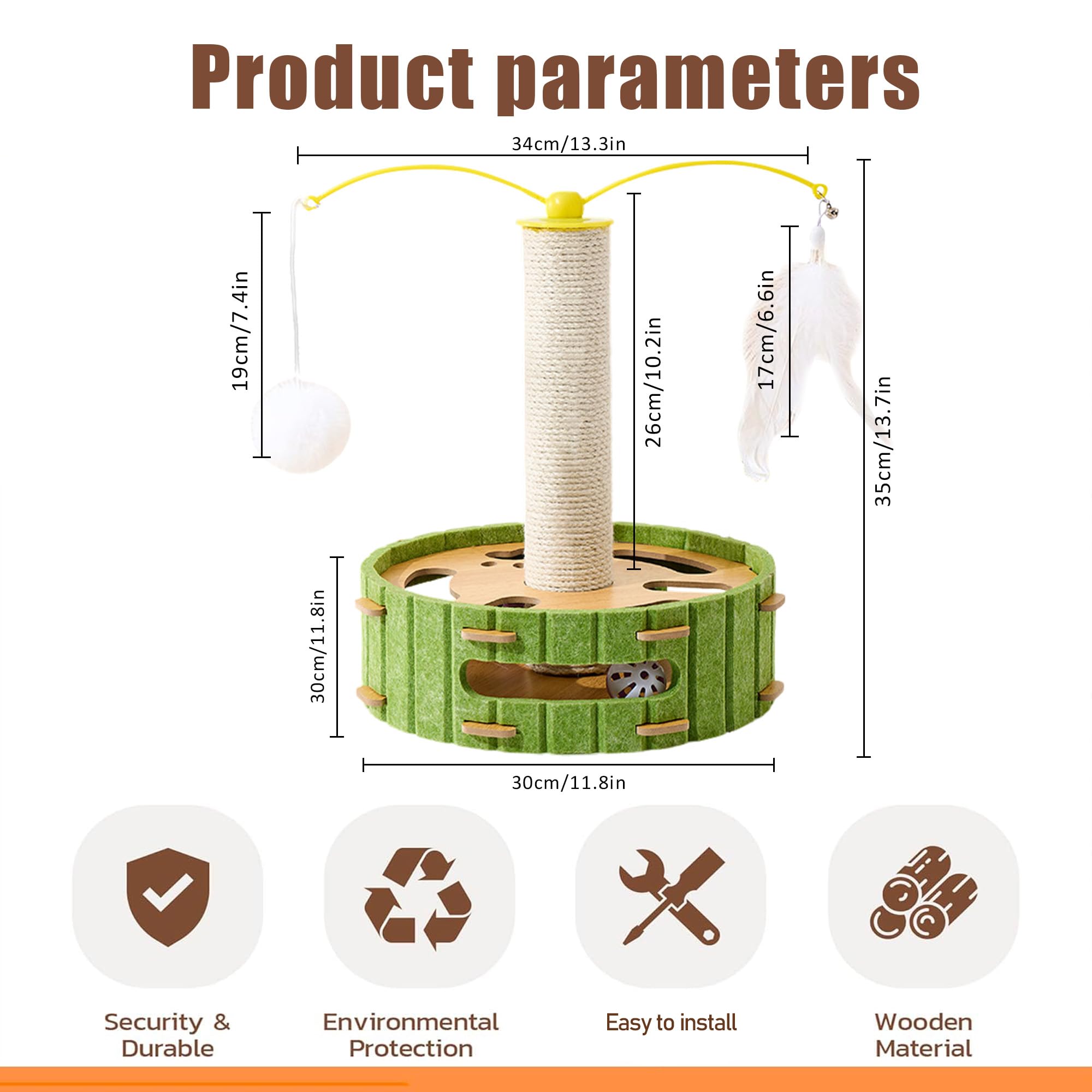 Superpaws Cat Puzzle Toys Interactive Cat Dancer For Indoor Cats Teasing Box With Squeaky Toys And Scratching Felt,Kitten Track