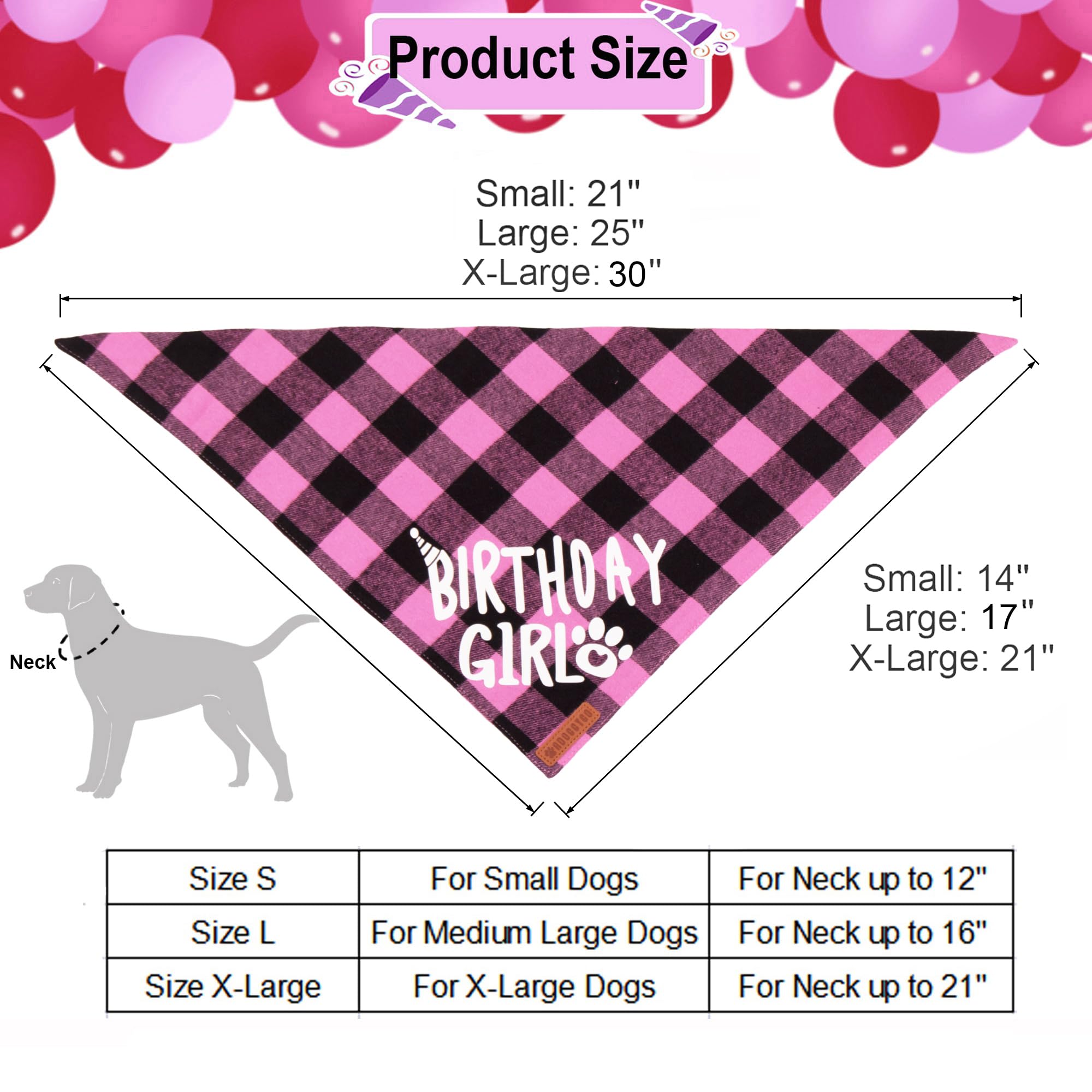 Adoggygo Dog Birthday Party Supplies, Multi Size Offered, Birthday Girl Dog Bandana, Pink Party Hat Crown With Numbers For Extra