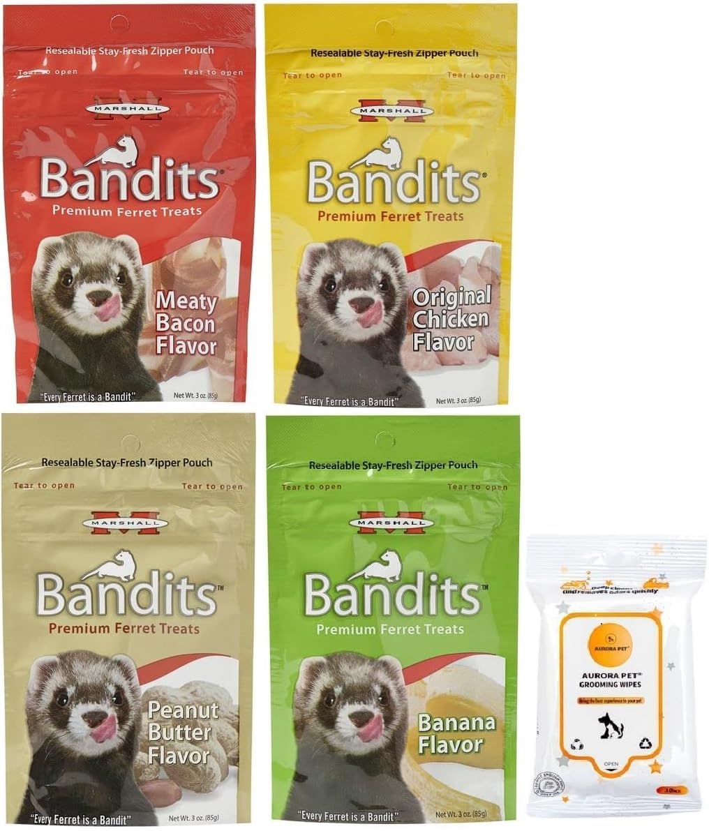 Aurora Pet Variety (4) Bandits Premium Ferret Treats (3-oz Each) with ...