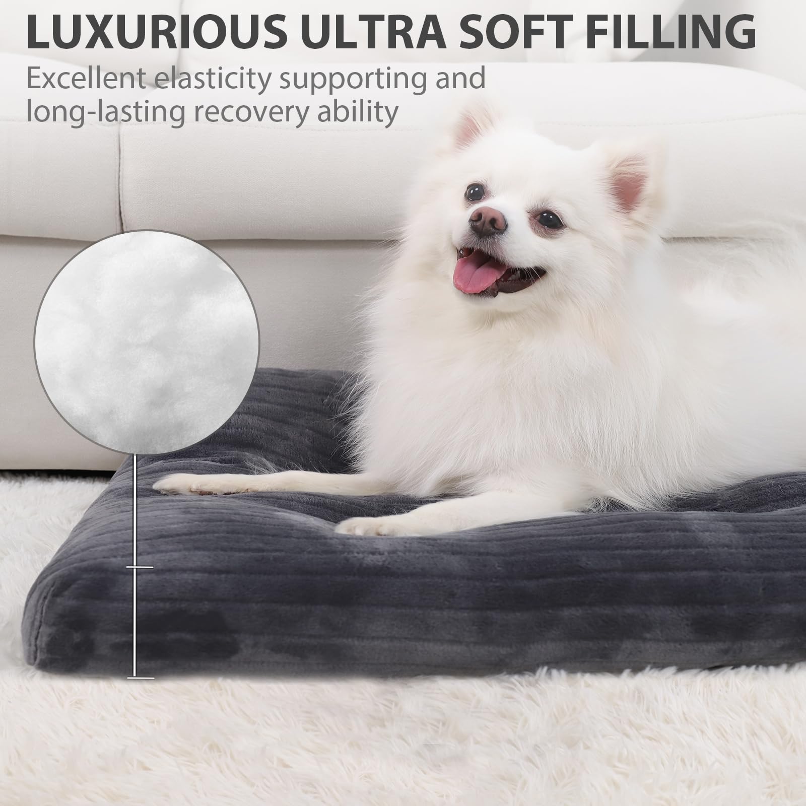 Dog Crate Bed Washable Dog Beds For Small Dogs Deluxe Thick Flannel Fluffy Comfy Kennel Pad Anti-Slip & Anti-Scratch Pet Sleepin