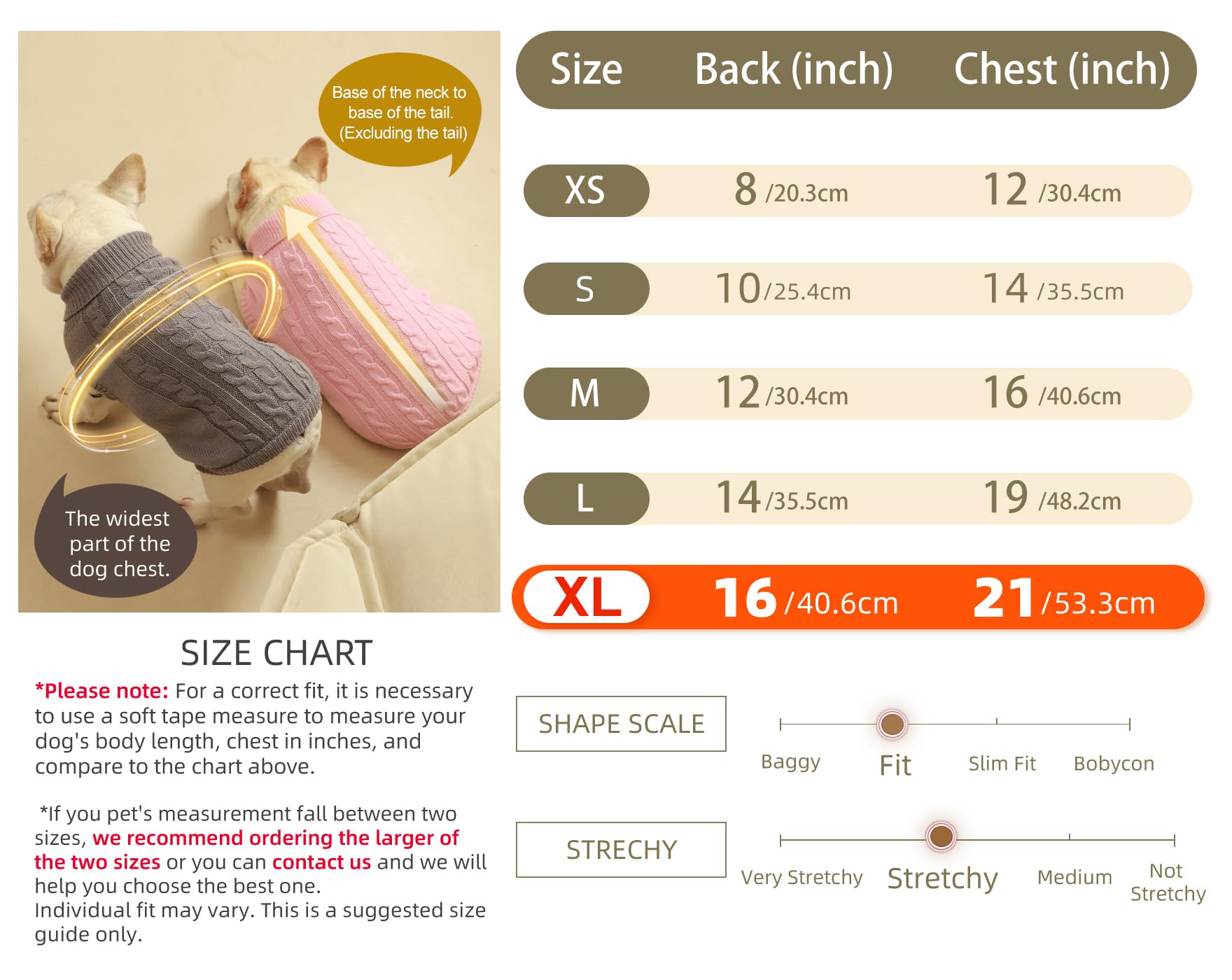 Roseelk 2 Pack Dog Sweaters For Small Dogs - Puppy Medium/Large Size Warm Clothes Winter, Turtleneck Pullover Design For Male Gi