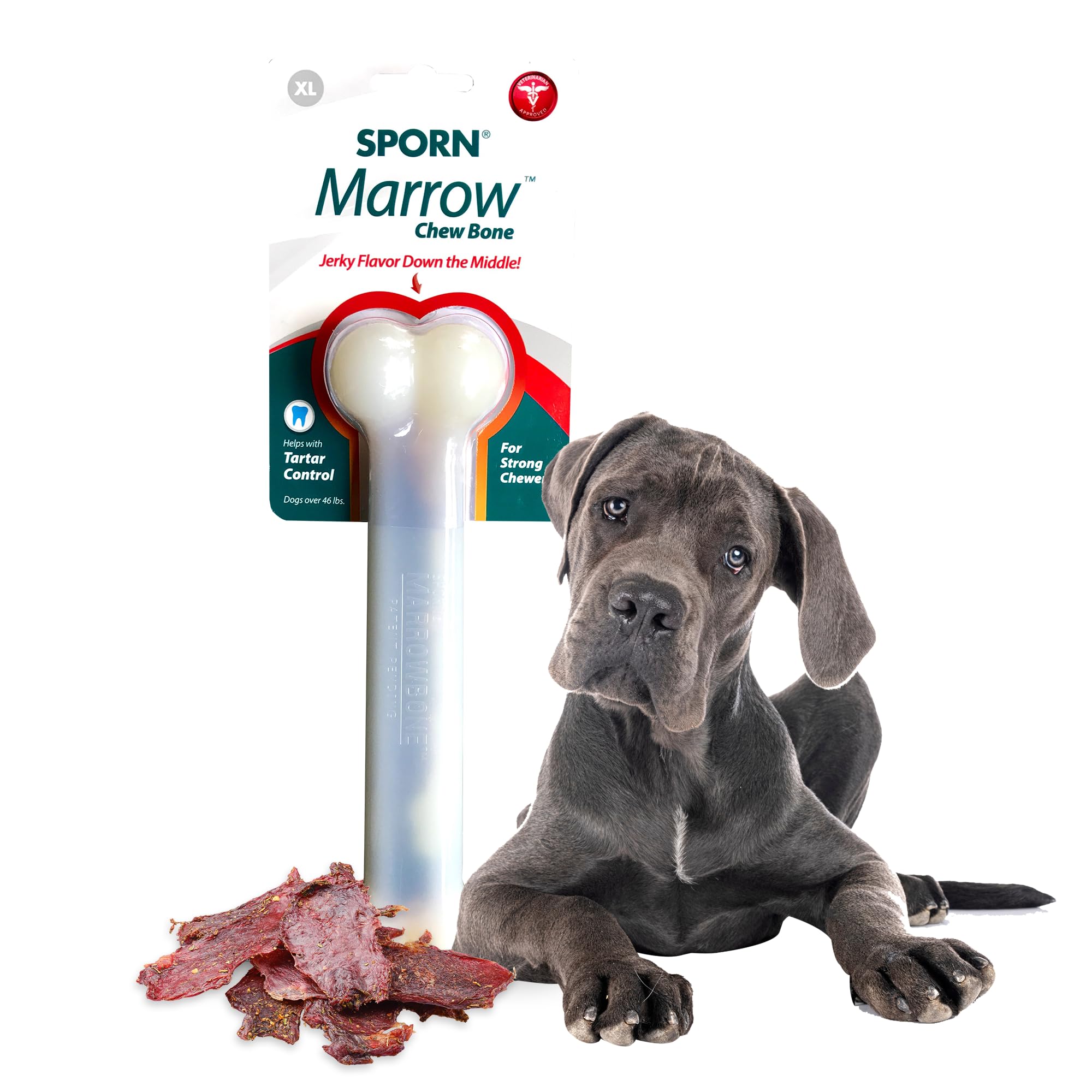 Sporn Yuppie Puppy Dog Dental Toy, Marrow Chew, Extra Large, White (36810)