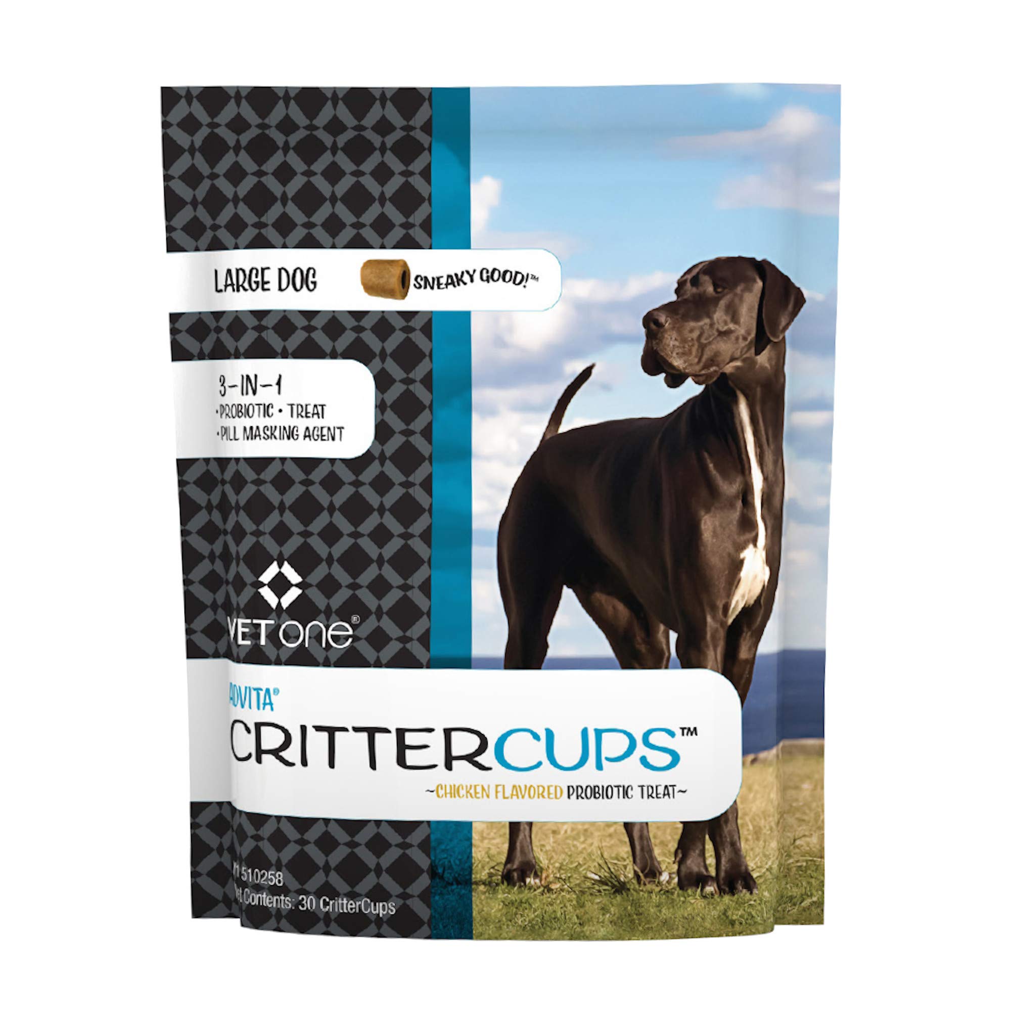 VetOne Advita CritterCups 3 in 1 Probiotic Treats for Large Dogs 30 Count