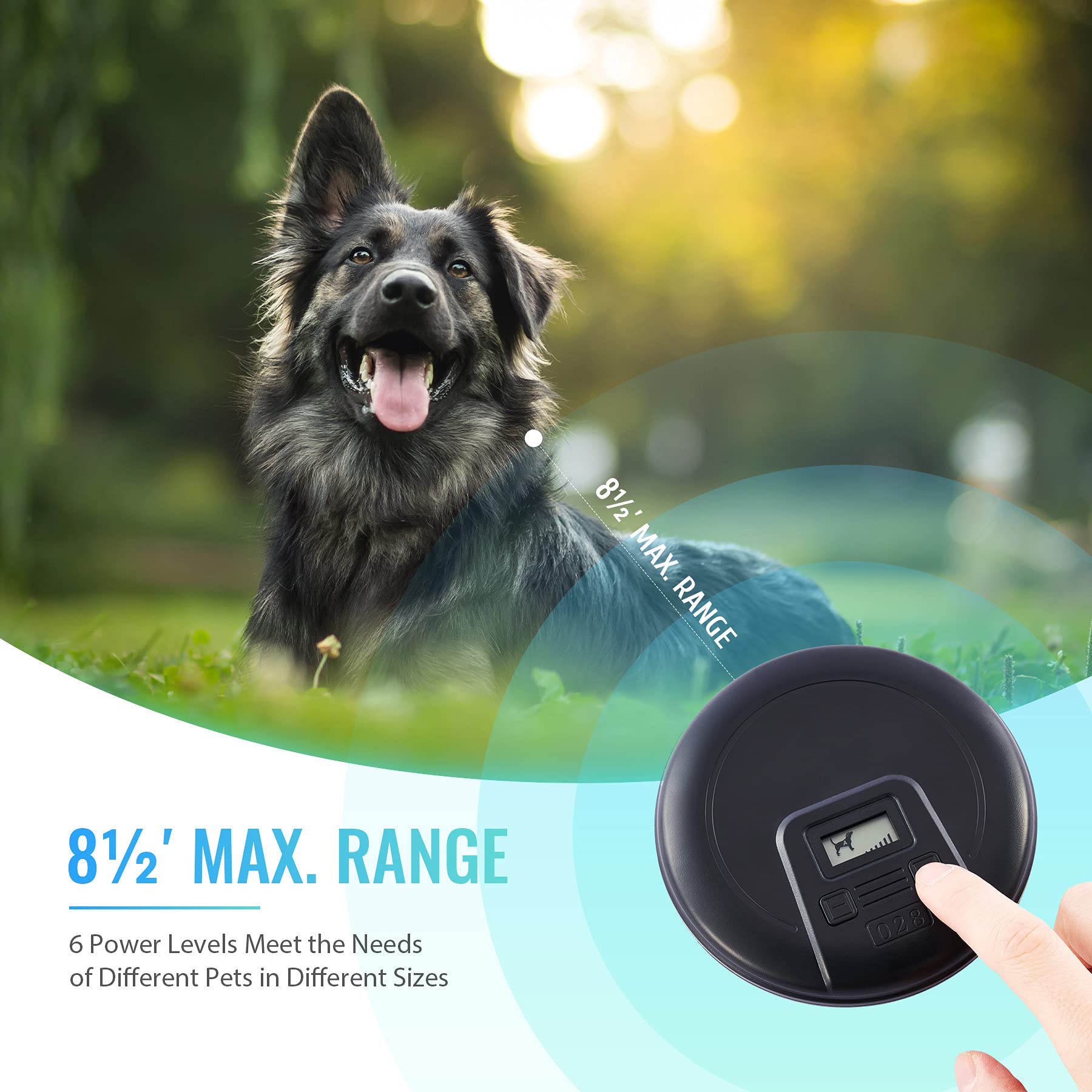 Co-Z Indoor Wireless Pet Barrier With Adjustable Range, Dog Electric Fence For Home, With Transmitter & Rechargeable Shock Train